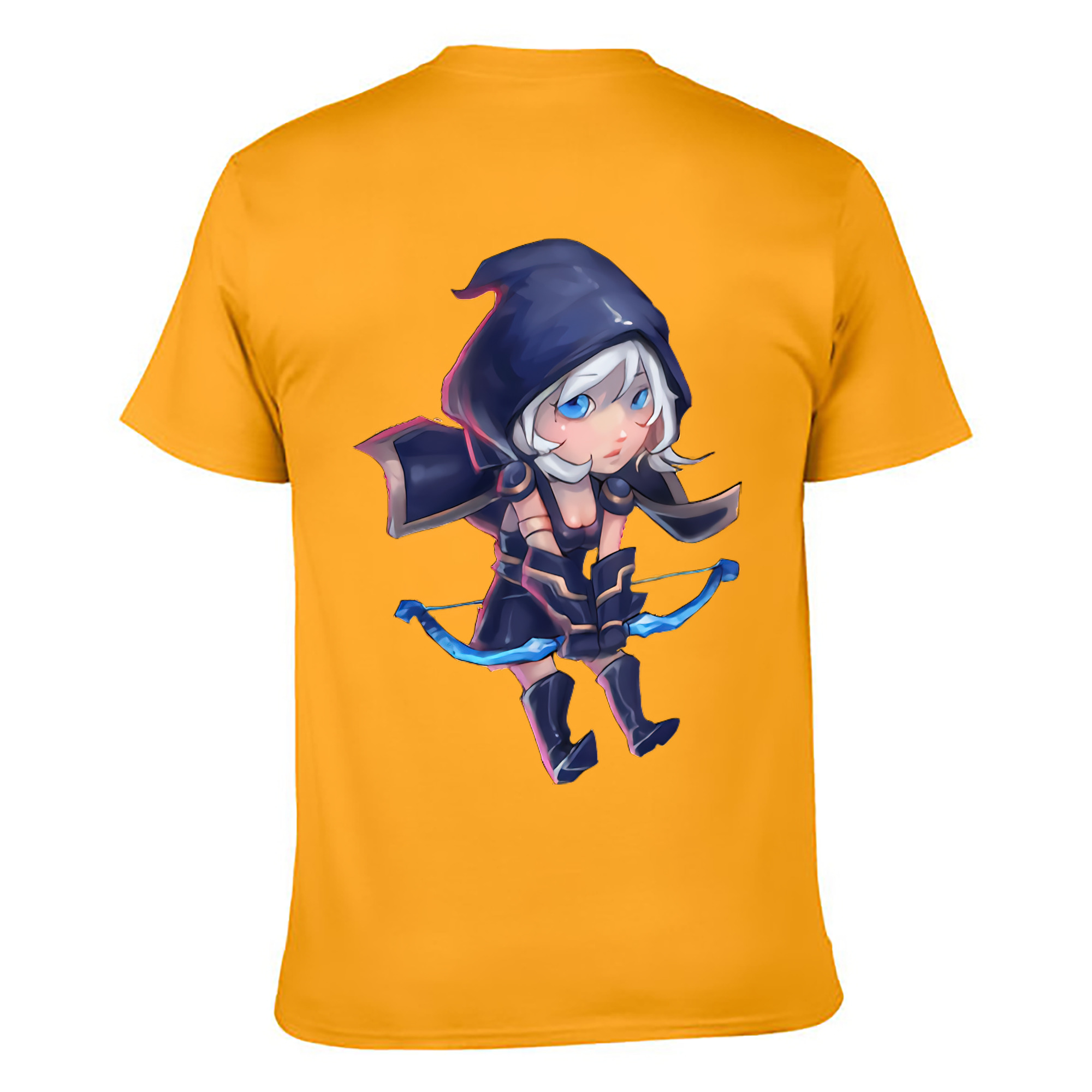 （画像用） リーグ・オブ・レジェンド League of Legends LOL 綿100％ メンズ半袖Tシャツ（バックプリント） 通気性