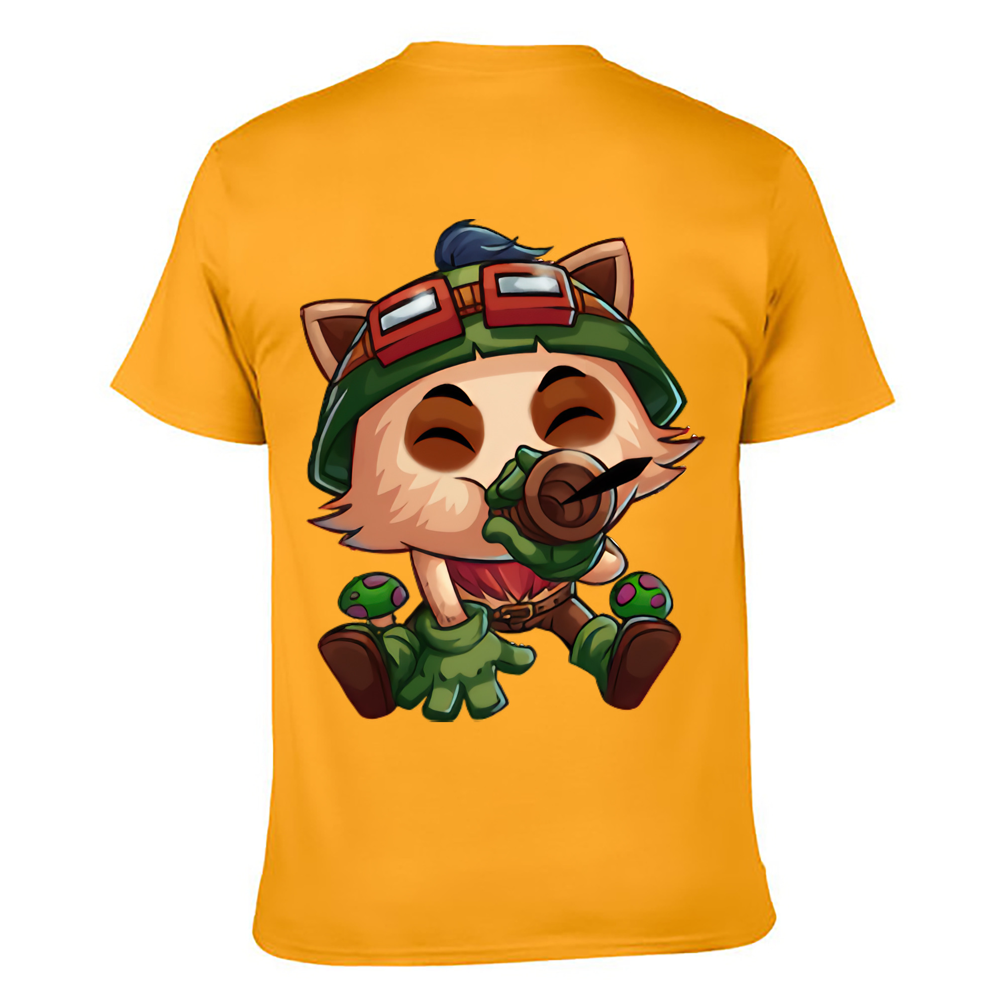 （画像用） リーグ・オブ・レジェンド League of Legends LOL 綿100％ メンズ半袖Tシャツ（バックプリント） 通気性