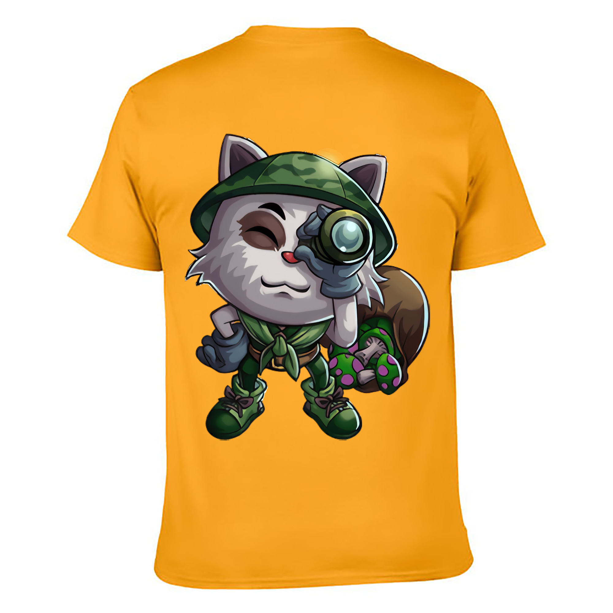 （画像用） リーグ・オブ・レジェンド League of Legends LOL 綿100％ メンズ半袖Tシャツ（バックプリント） 通気性