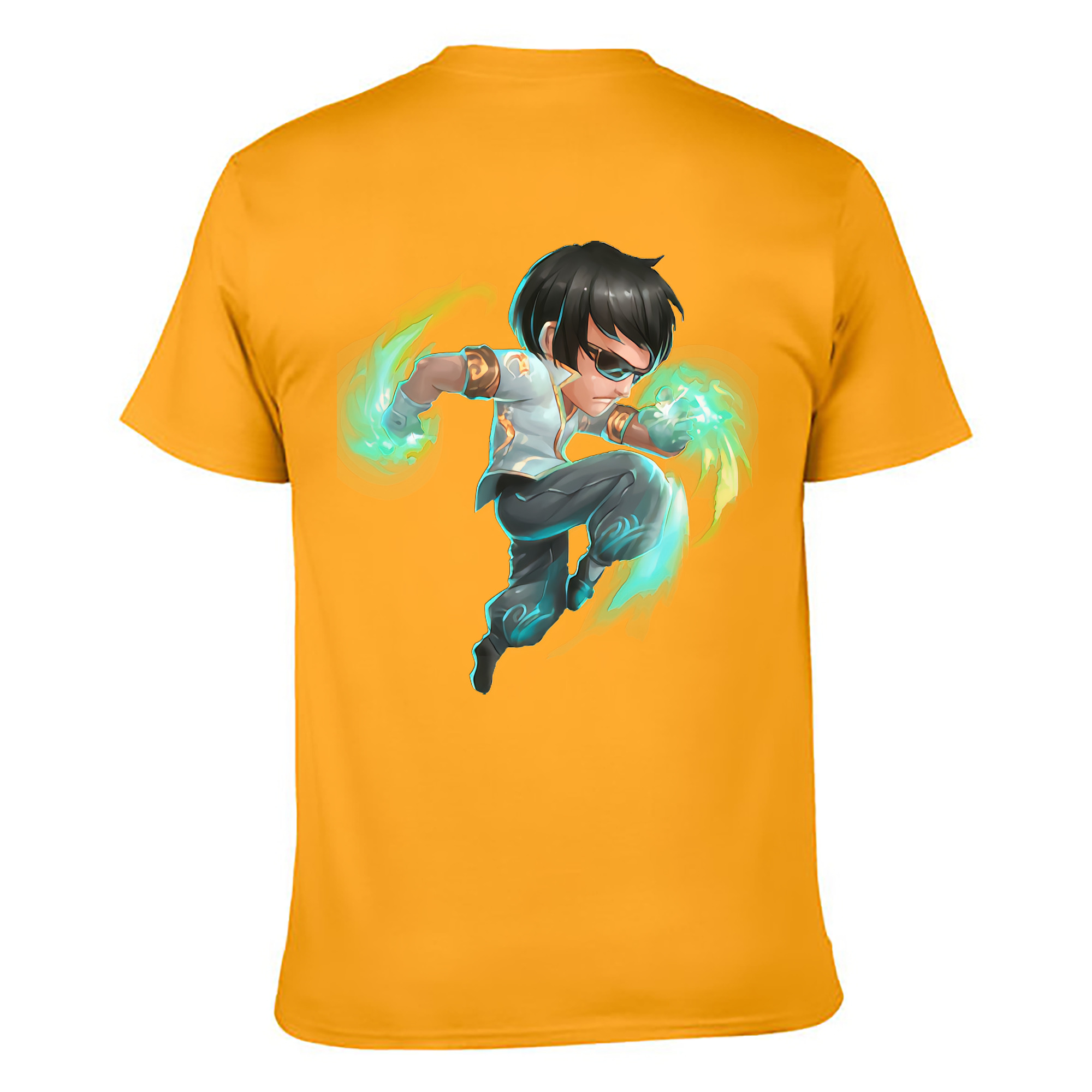 （画像用） リーグ・オブ・レジェンド League of Legends LOL 綿100％ メンズ半袖Tシャツ（バックプリント） 通気性