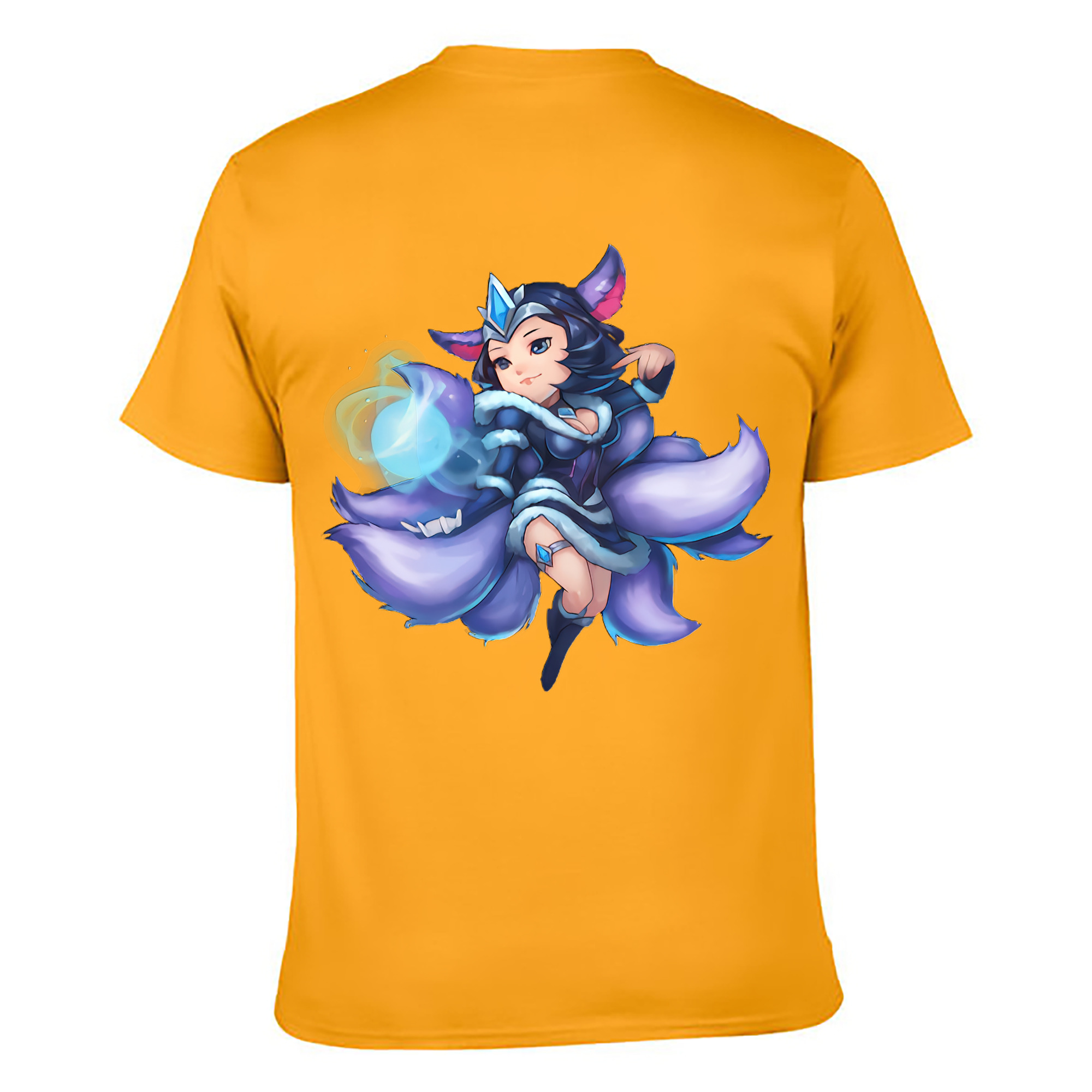 （画像用） リーグ・オブ・レジェンド League of Legends LOL 綿100％ メンズ半袖Tシャツ（バックプリント） 通気性