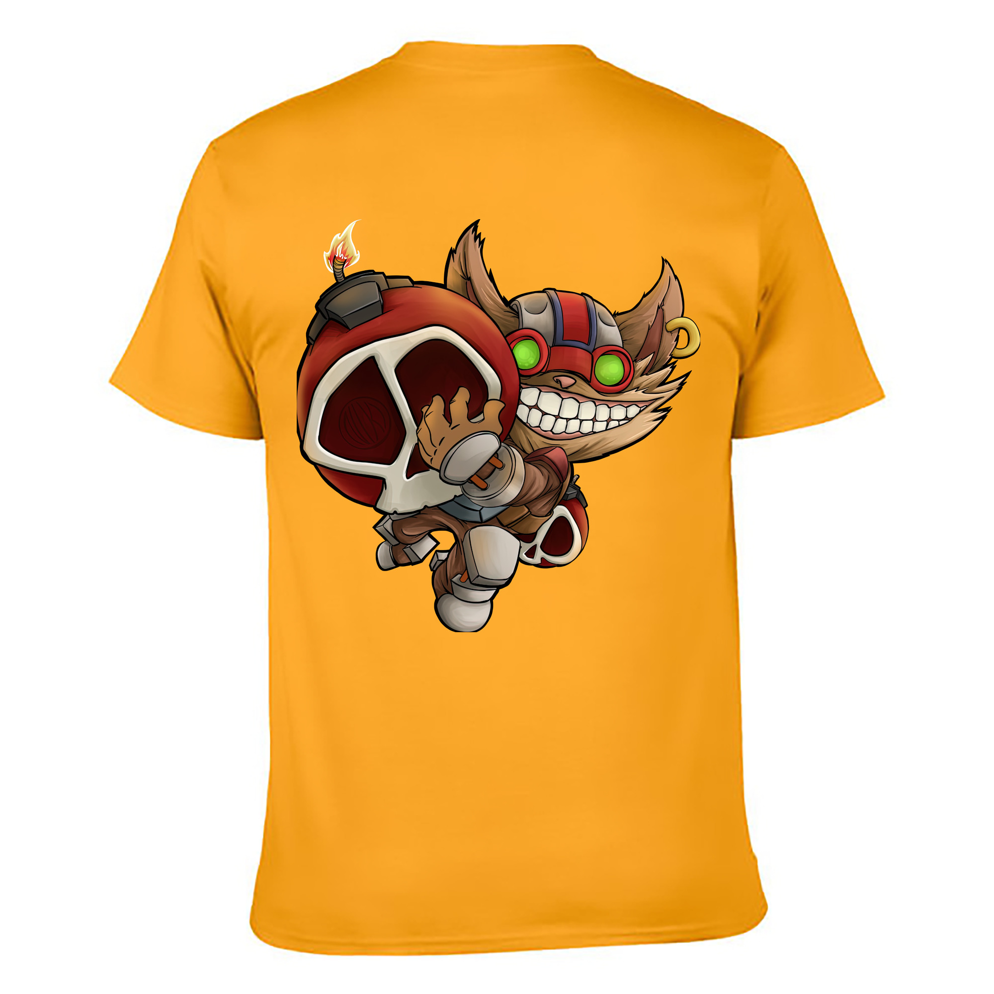 （画像用） リーグ・オブ・レジェンド League of Legends LOL 綿100％ メンズ半袖Tシャツ（バックプリント） 通気性