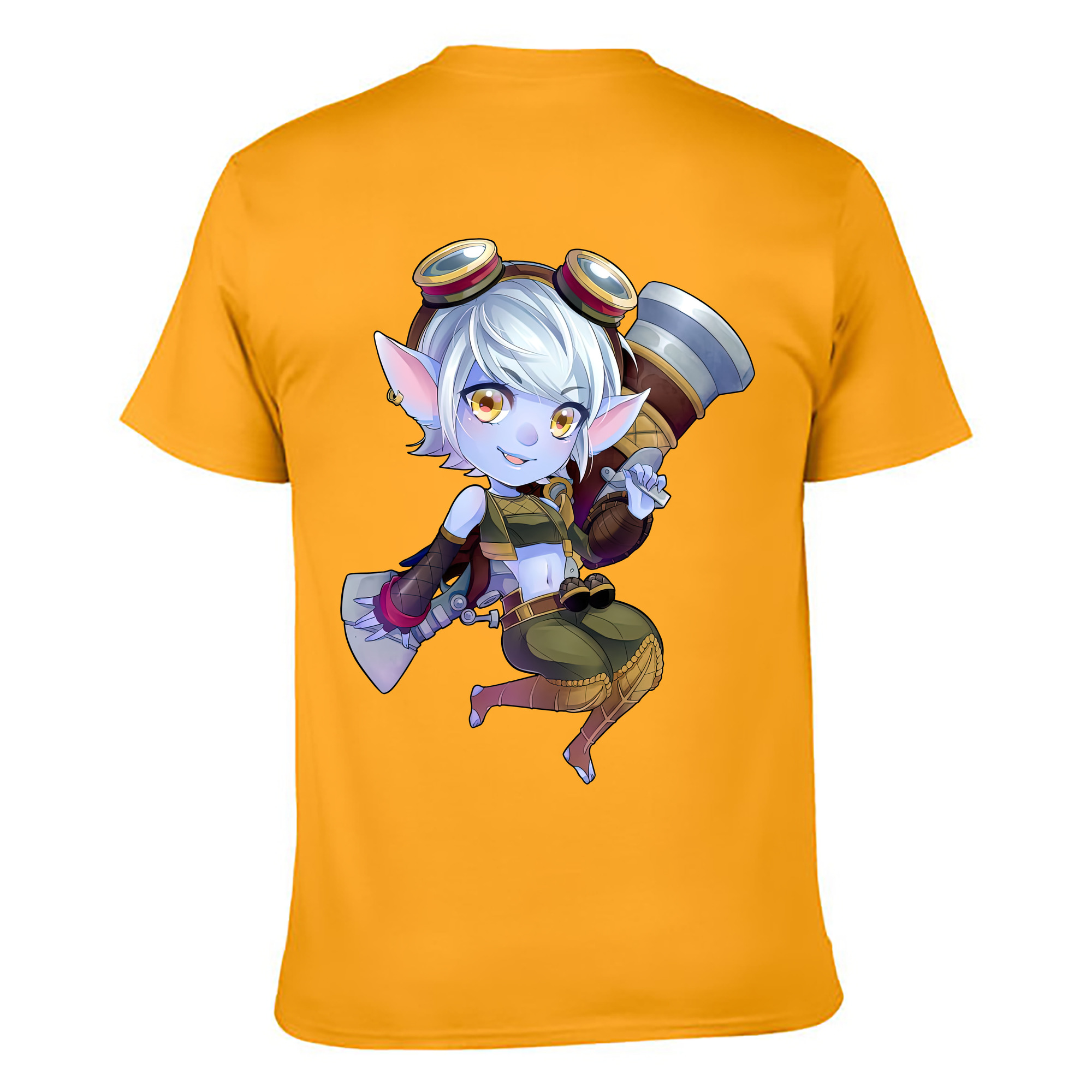 （画像用） リーグ・オブ・レジェンド League of Legends LOL 綿100％ メンズ半袖Tシャツ（バックプリント） 通気性
