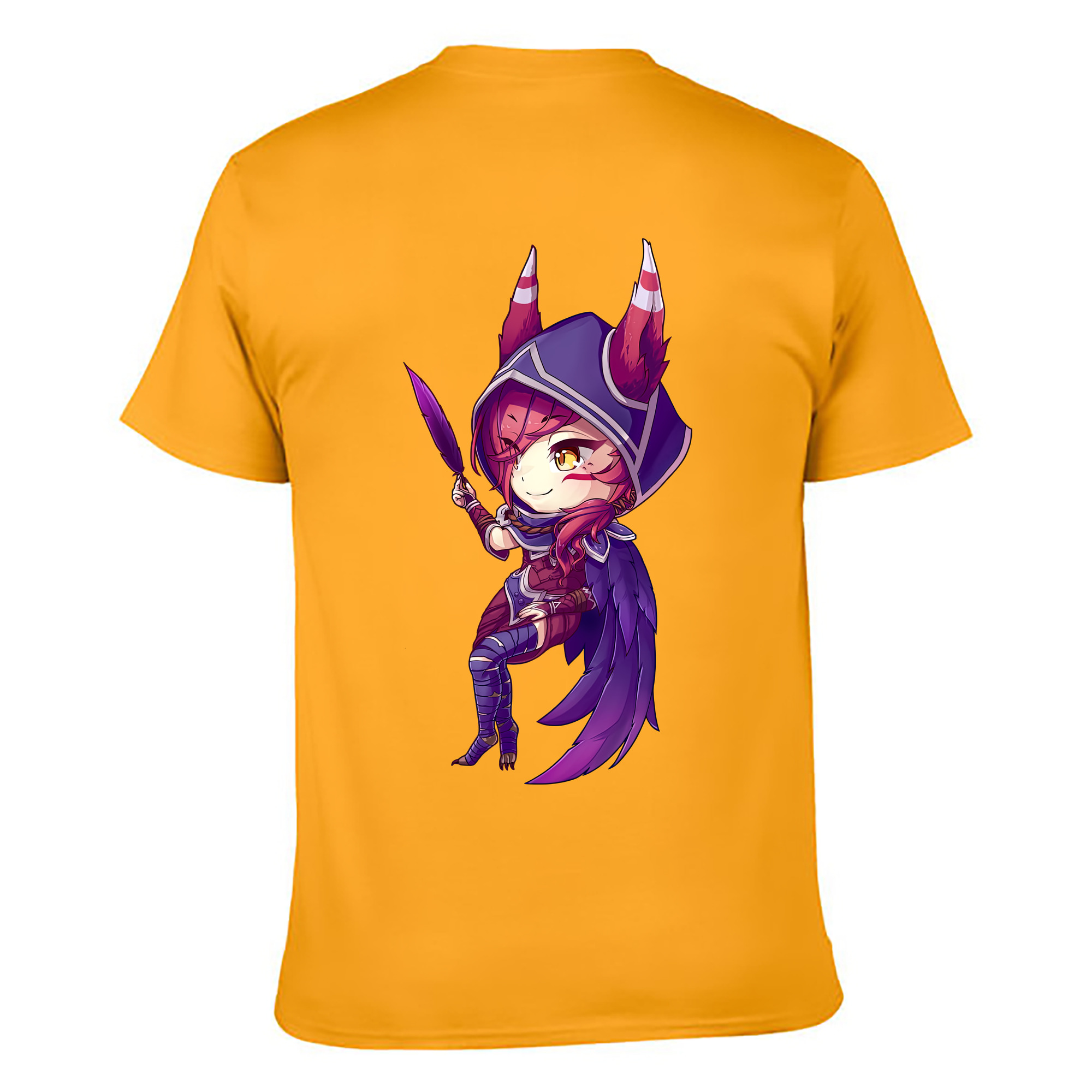 （画像用） リーグ・オブ・レジェンド League of Legends LOL 綿100％ メンズ半袖Tシャツ（バックプリント） 通気性