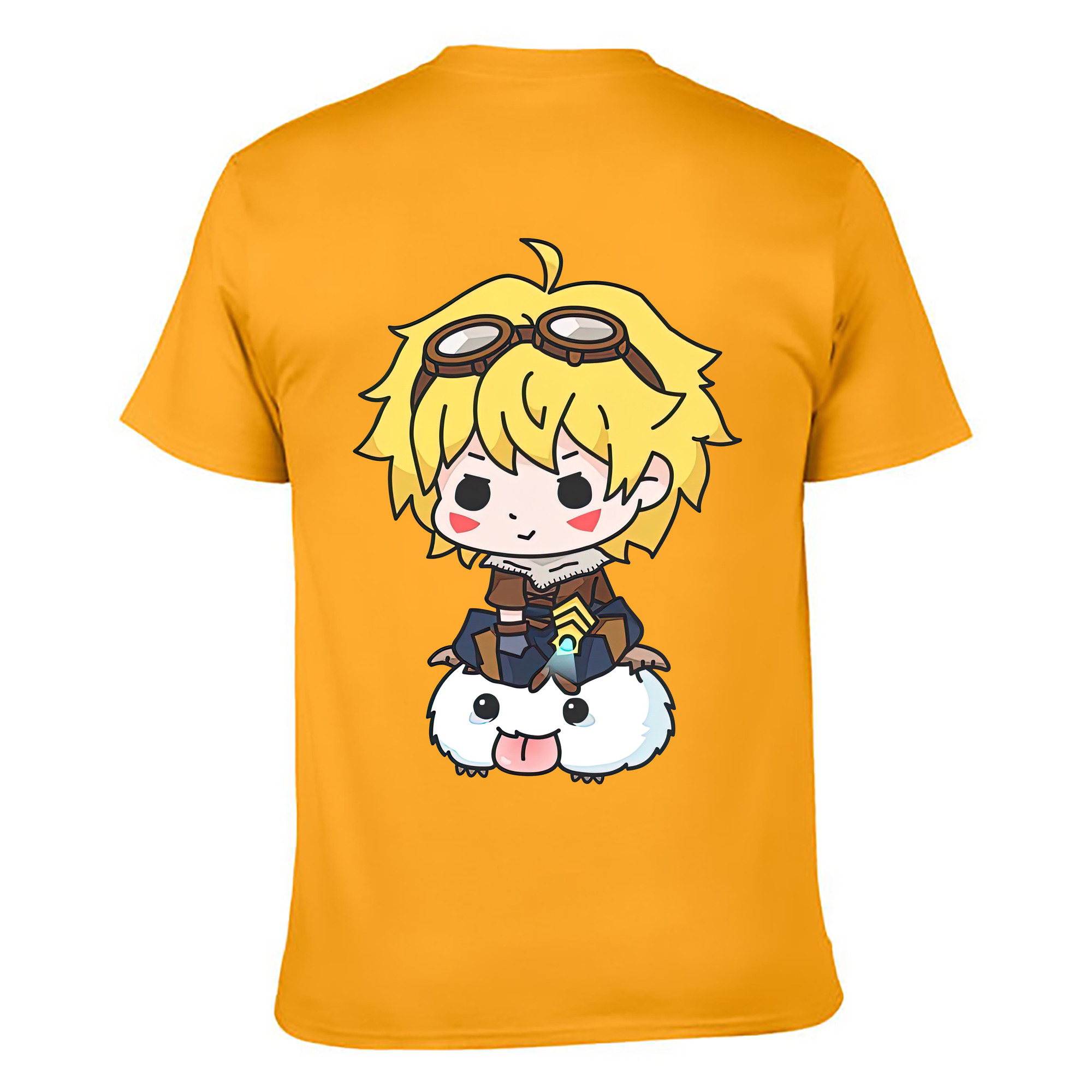 （画像用） リーグ・オブ・レジェンド League of Legends LOL 綿100％ メンズ半袖Tシャツ（バックプリント） 通気性