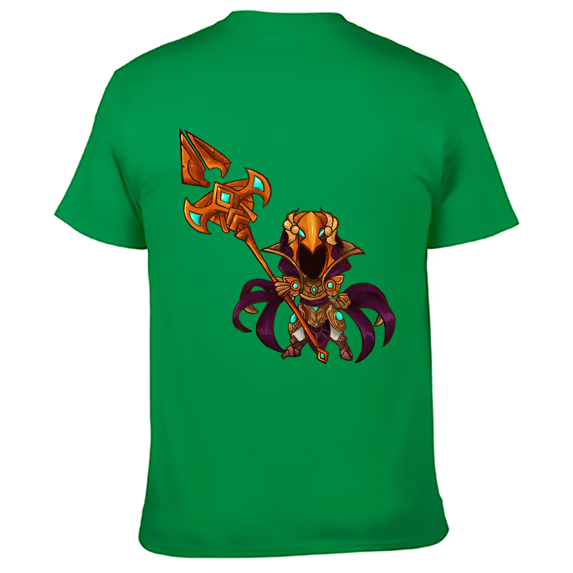 （画像用） リーグ・オブ・レジェンド League of Legends LOL 綿100％ メンズ半袖Tシャツ（バックプリント） 通気性