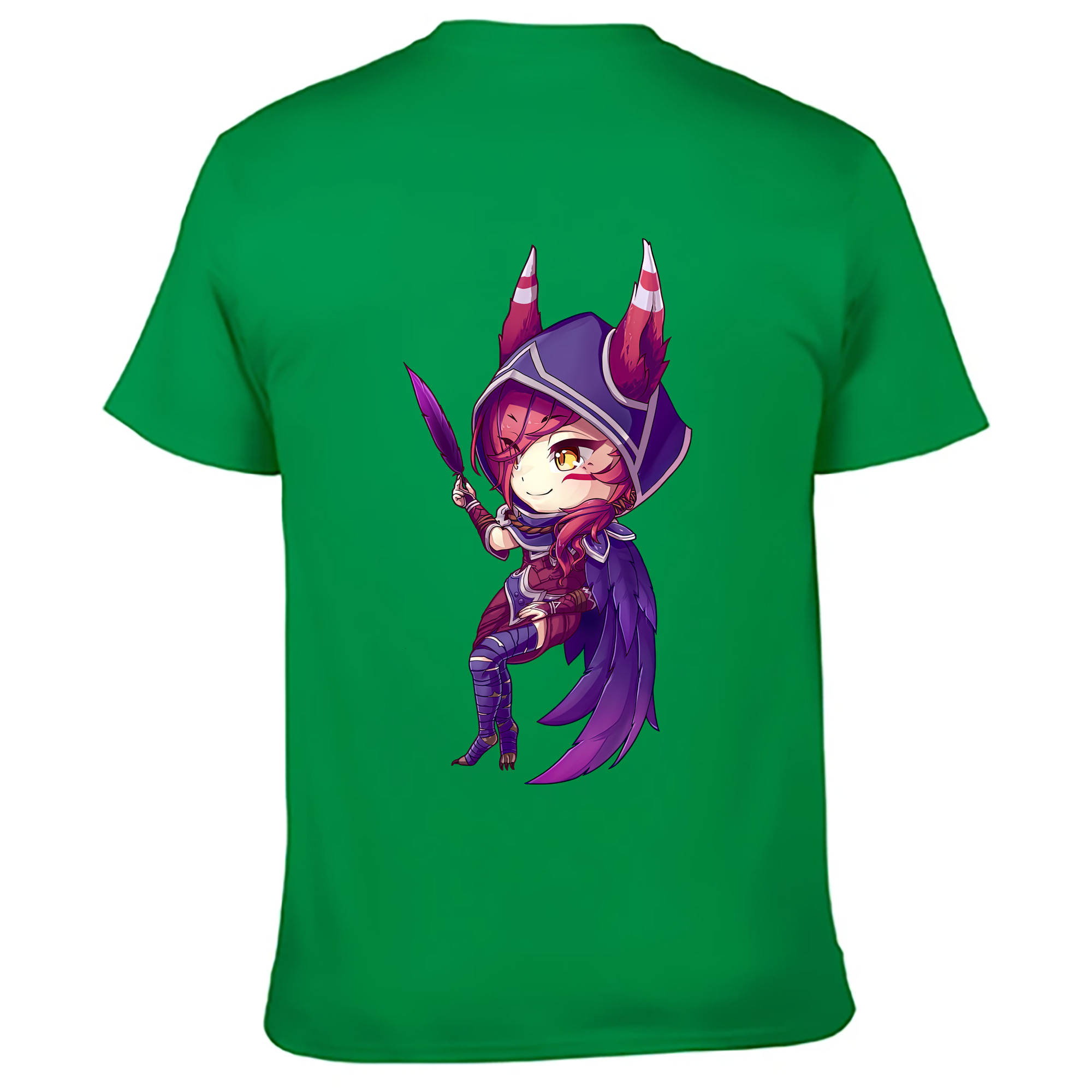 （画像用） リーグ・オブ・レジェンド League of Legends LOL 綿100％ メンズ半袖Tシャツ（バックプリント） 通気性