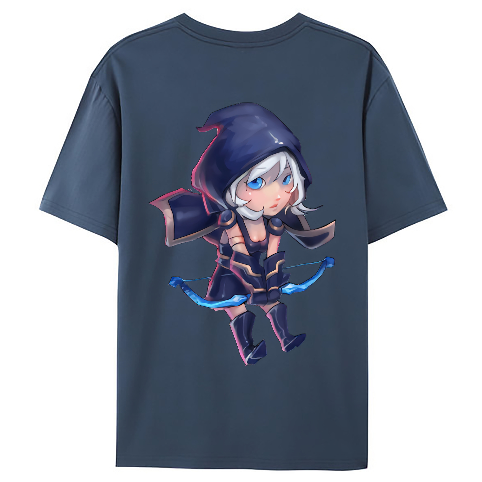 （画像用） リーグ・オブ・レジェンド League of Legends LOL 綿100％ メンズ半袖Tシャツ（バックプリント） 通気性