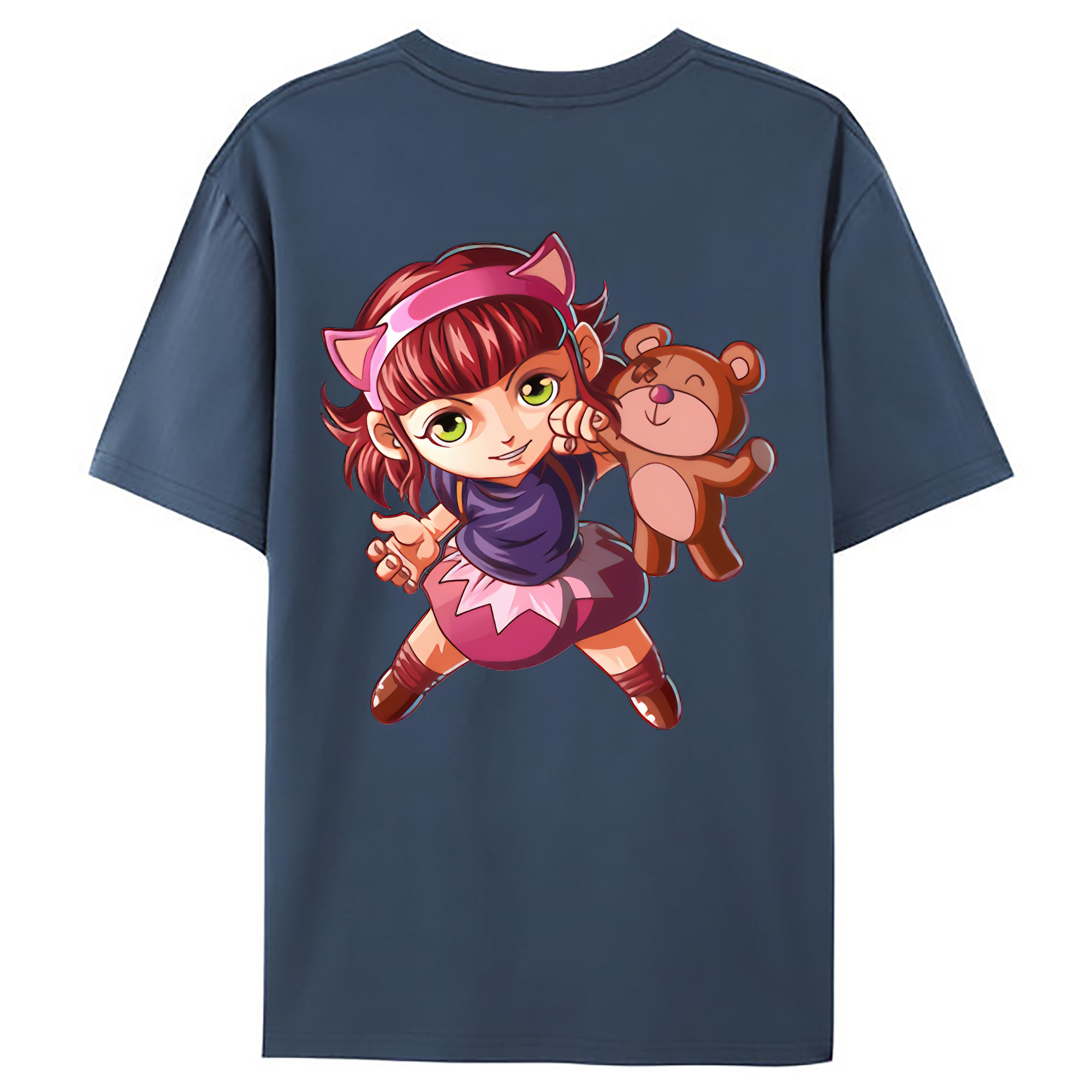 （画像用） リーグ・オブ・レジェンド League of Legends LOL 綿100％ メンズ半袖Tシャツ（バックプリント） 通気性