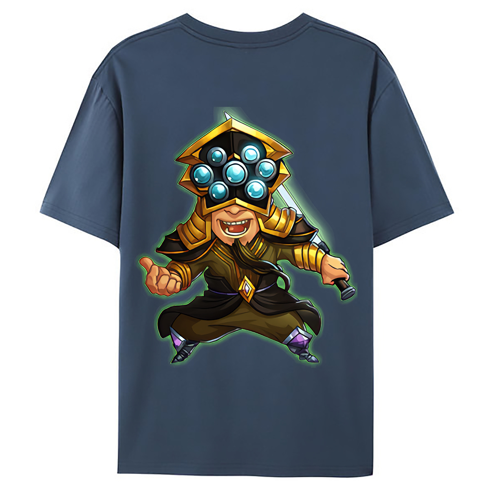 （画像用） リーグ・オブ・レジェンド League of Legends LOL 綿100％ メンズ半袖Tシャツ（バックプリント） 通気性