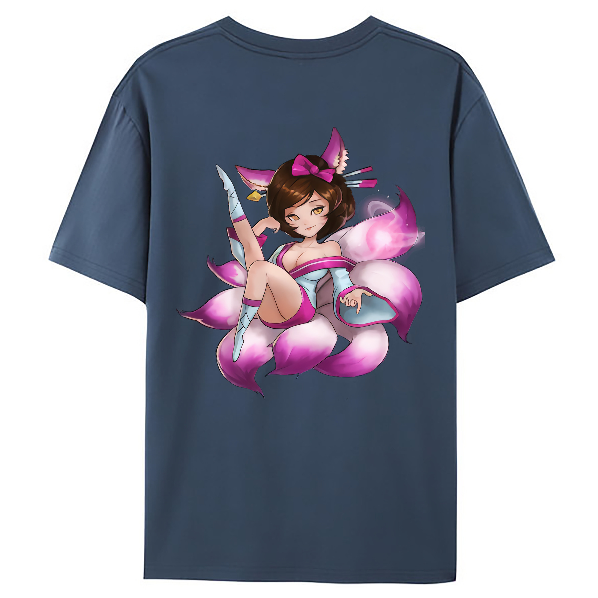 （画像用） リーグ・オブ・レジェンド League of Legends LOL 綿100％ メンズ半袖Tシャツ（バックプリント） 通気性