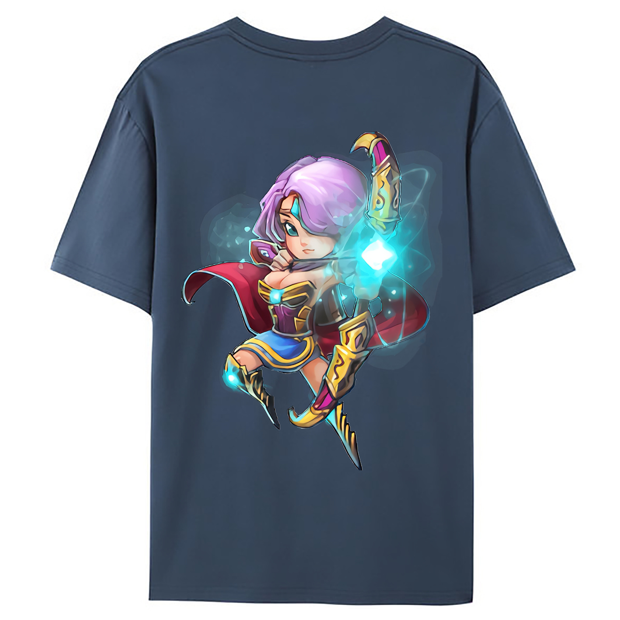 （画像用） リーグ・オブ・レジェンド League of Legends LOL 綿100％ メンズ半袖Tシャツ（バックプリント） 通気性