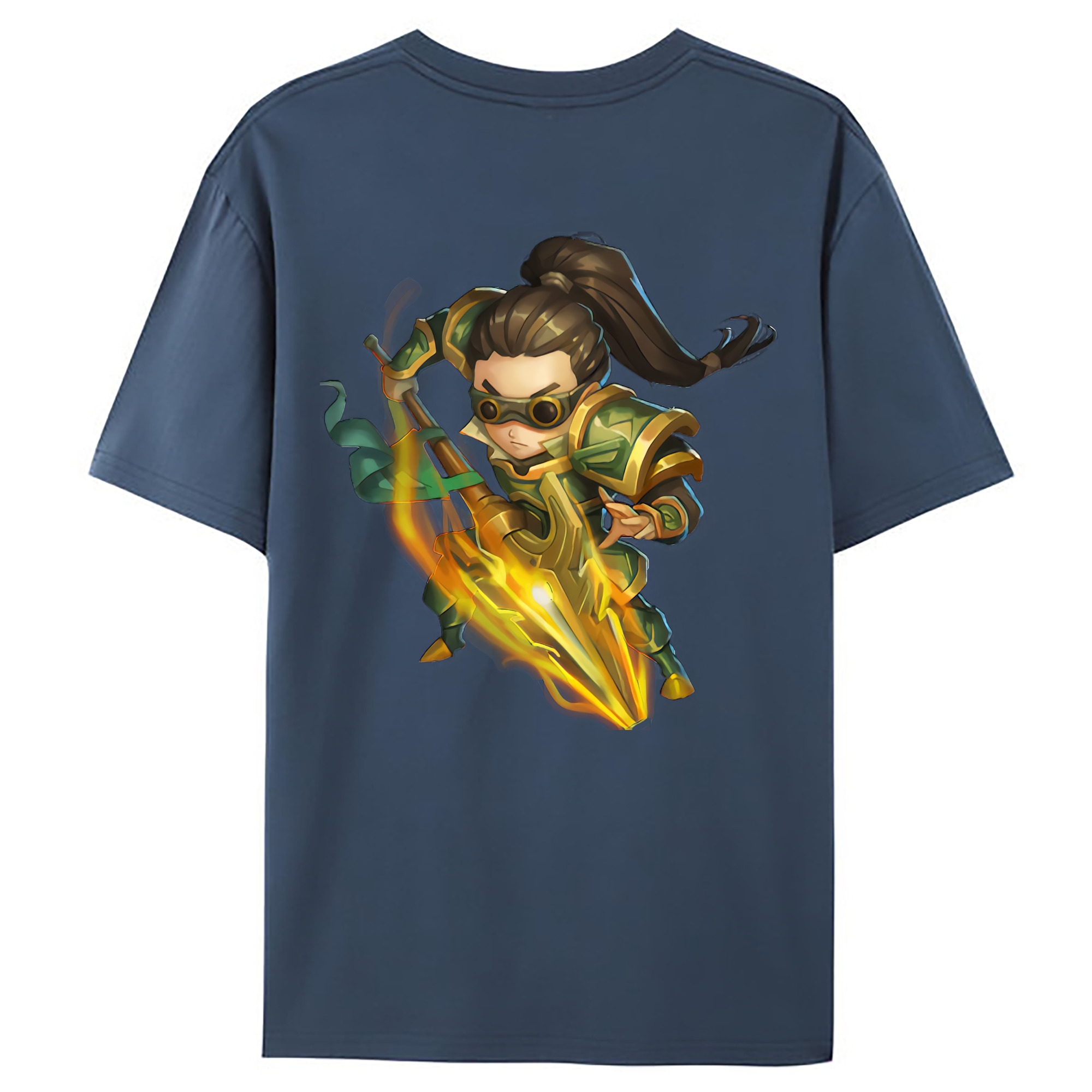 （画像用） リーグ・オブ・レジェンド League of Legends LOL 綿100％ メンズ半袖Tシャツ（バックプリント） 通気性