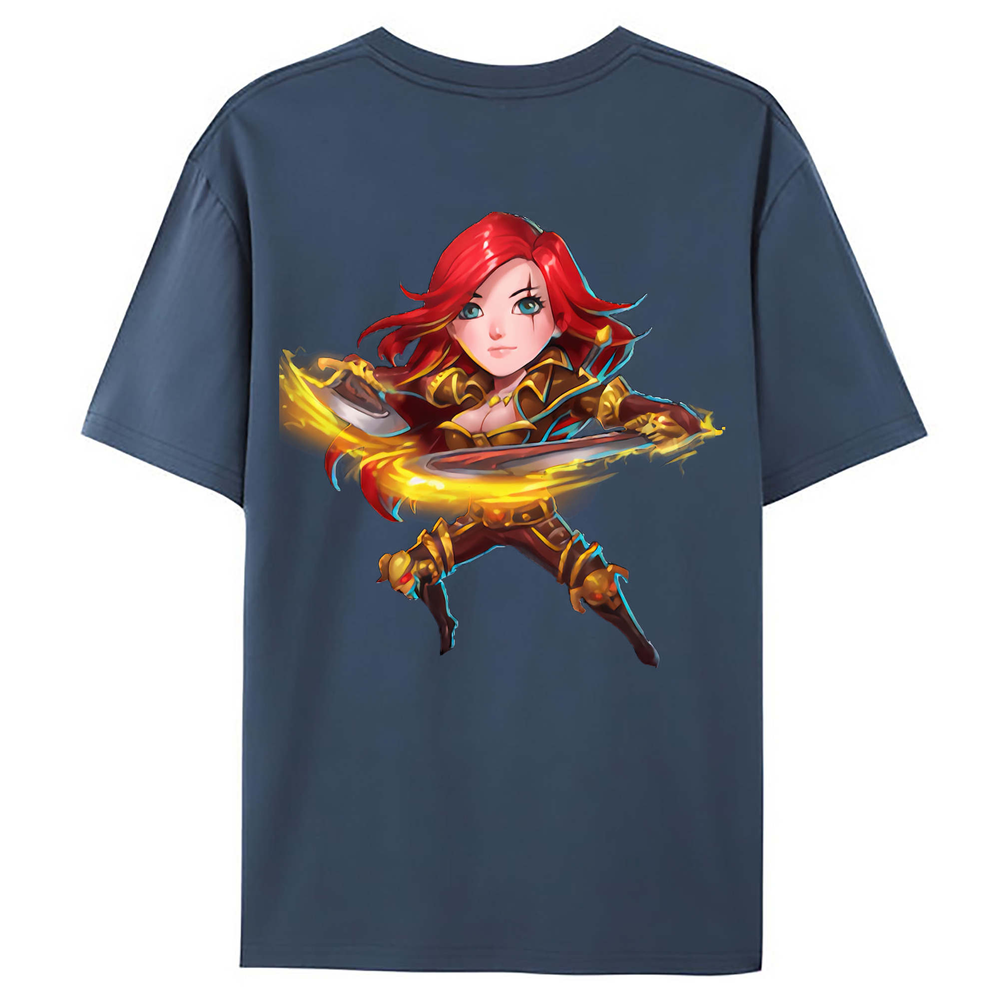 （画像用） リーグ・オブ・レジェンド League of Legends LOL 綿100％ メンズ半袖Tシャツ（バックプリント） 通気性