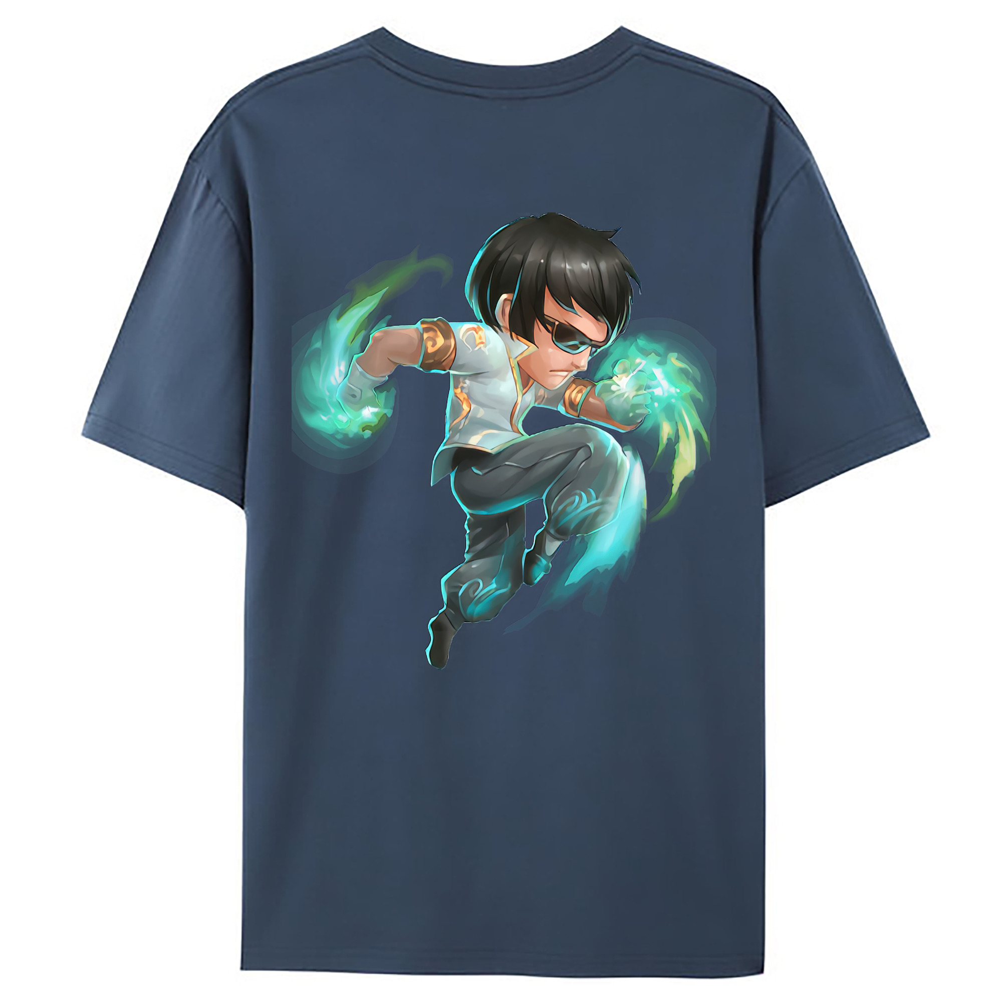 （画像用） リーグ・オブ・レジェンド League of Legends LOL 綿100％ メンズ半袖Tシャツ（バックプリント） 通気性