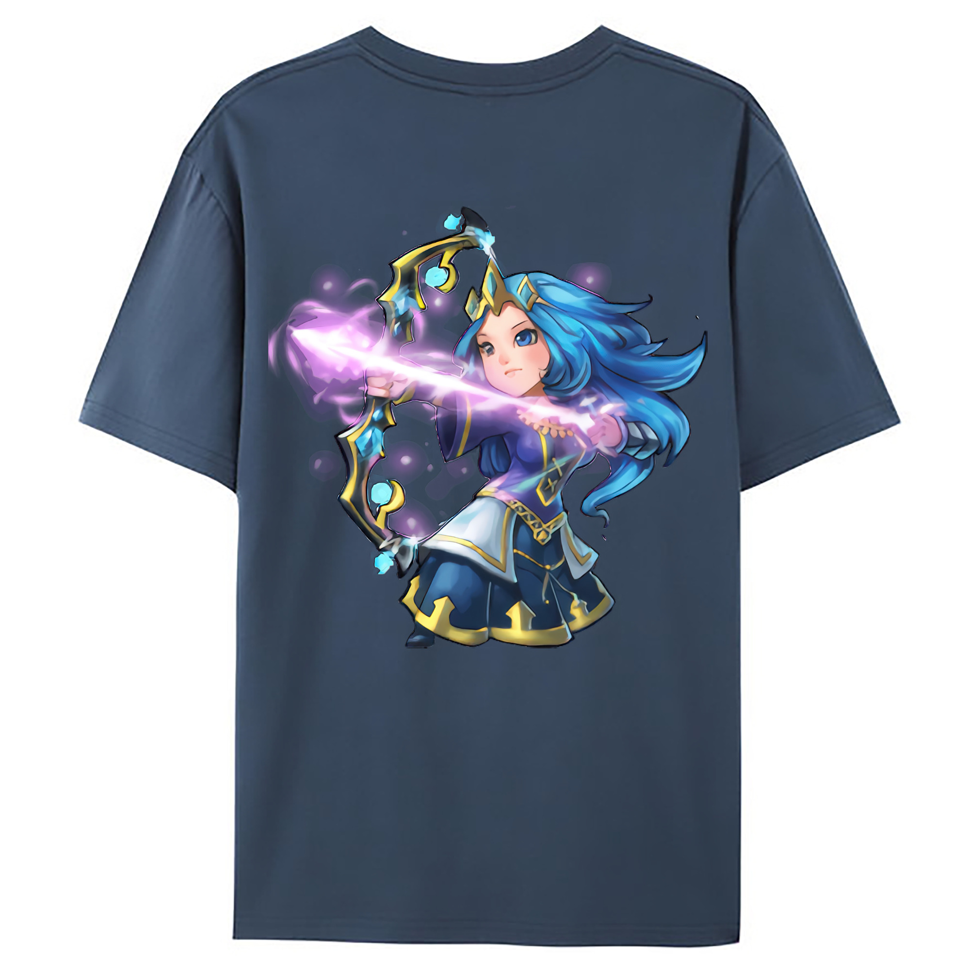 （画像用） リーグ・オブ・レジェンド League of Legends LOL 綿100％ メンズ半袖Tシャツ（バックプリント） 通気性