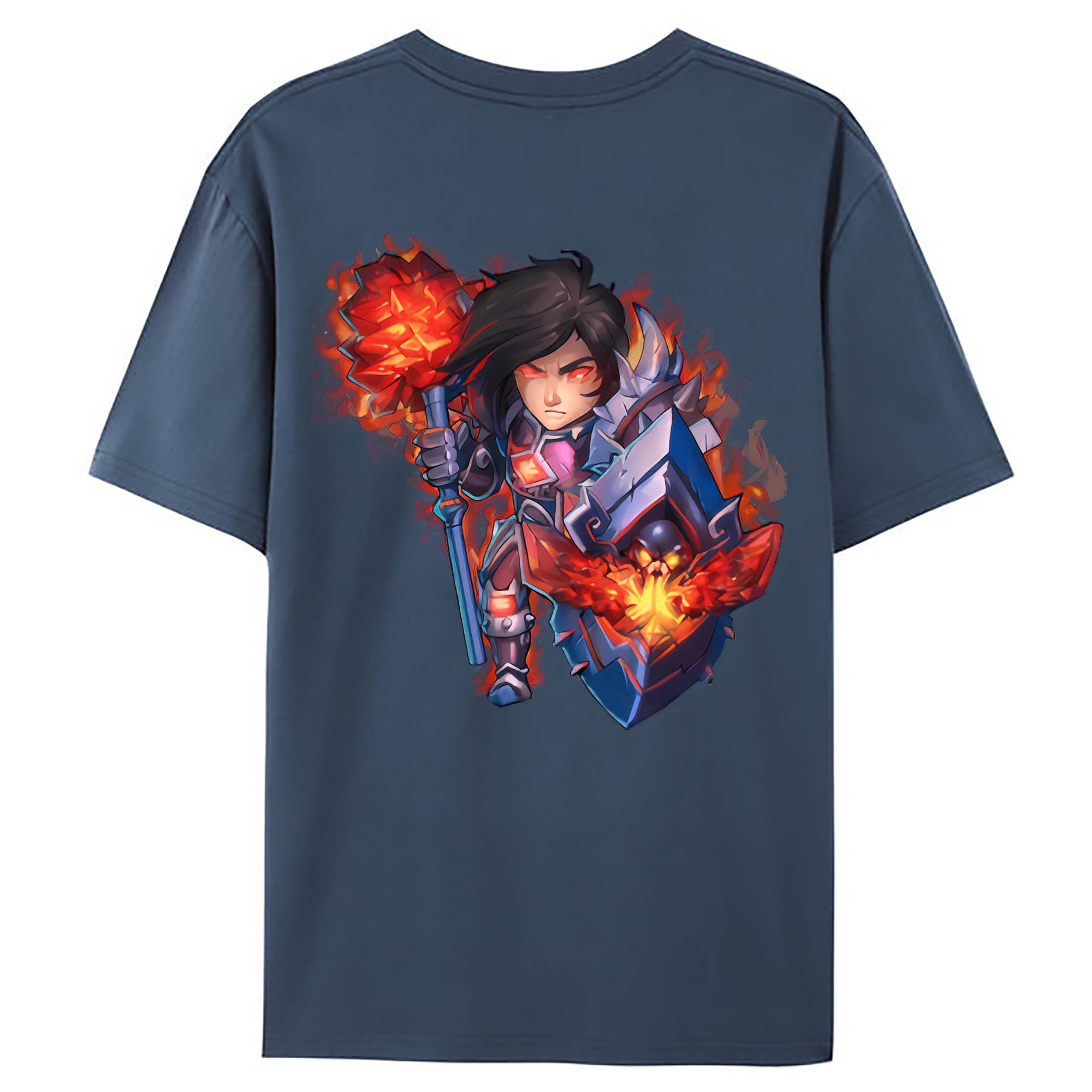 （画像用） リーグ・オブ・レジェンド League of Legends LOL 綿100％ メンズ半袖Tシャツ（バックプリント） 通気性