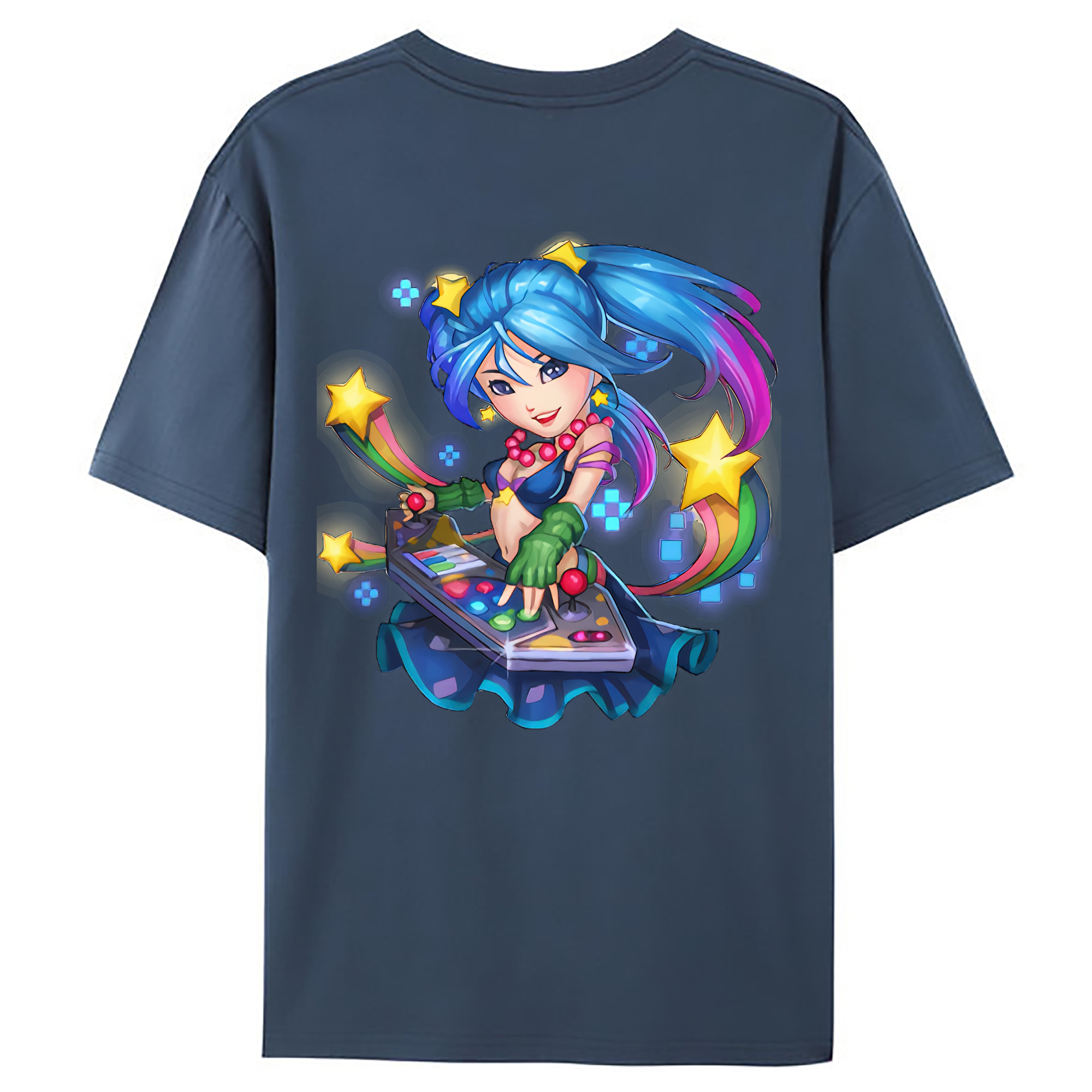 （画像用） リーグ・オブ・レジェンド League of Legends LOL 綿100％ メンズ半袖Tシャツ（バックプリント） 通気性