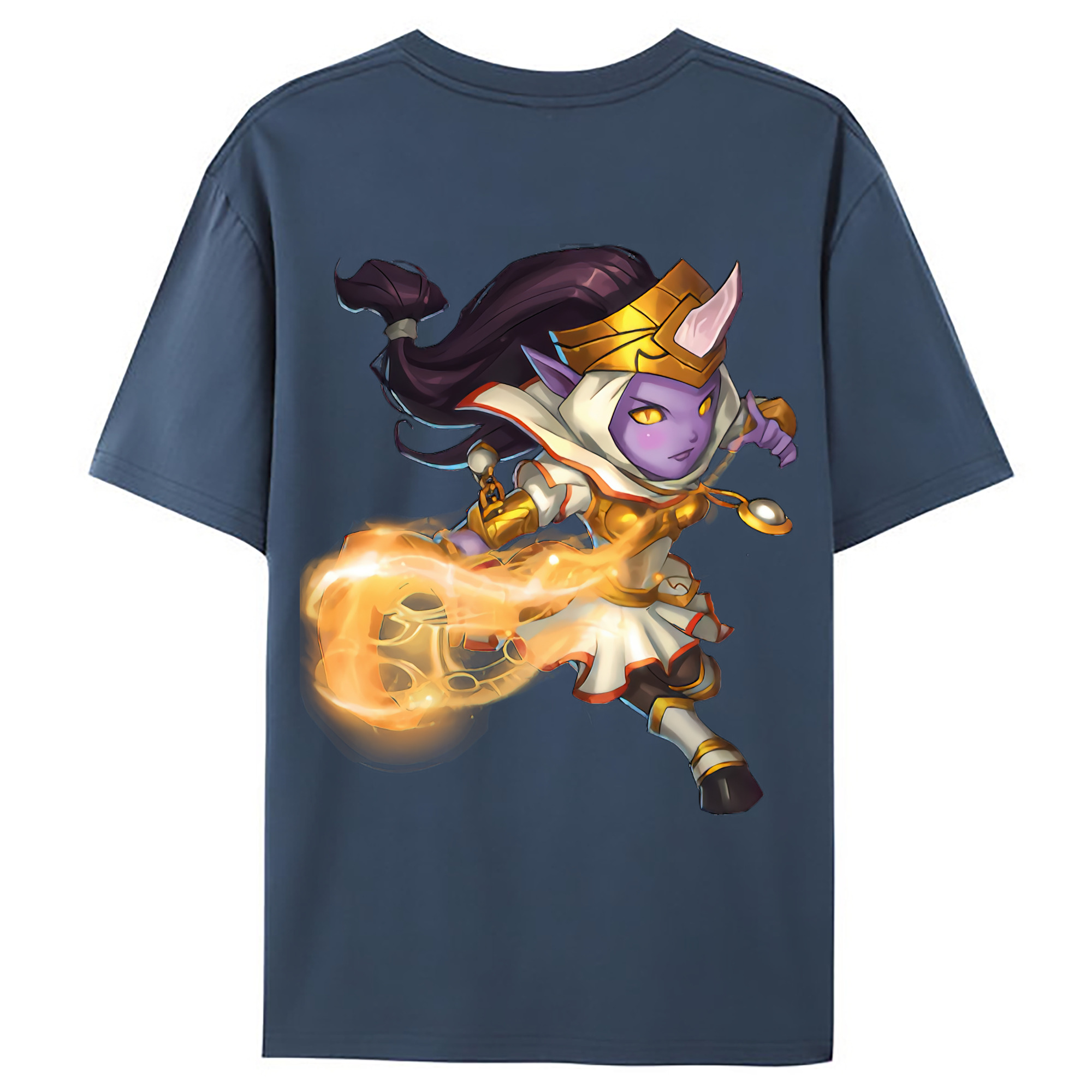 （画像用） リーグ・オブ・レジェンド League of Legends LOL 綿100％ メンズ半袖Tシャツ（バックプリント） 通気性