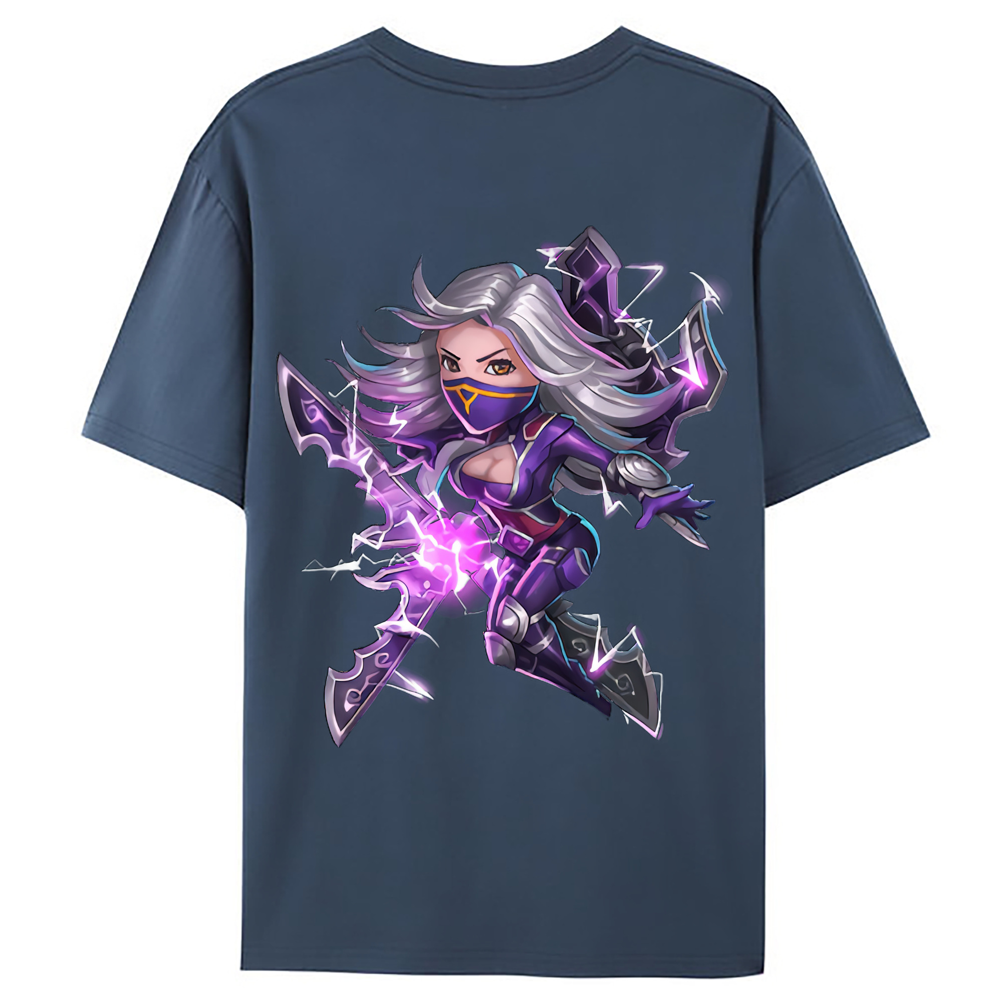 （画像用） リーグ・オブ・レジェンド League of Legends LOL 綿100％ メンズ半袖Tシャツ（バックプリント） 通気性