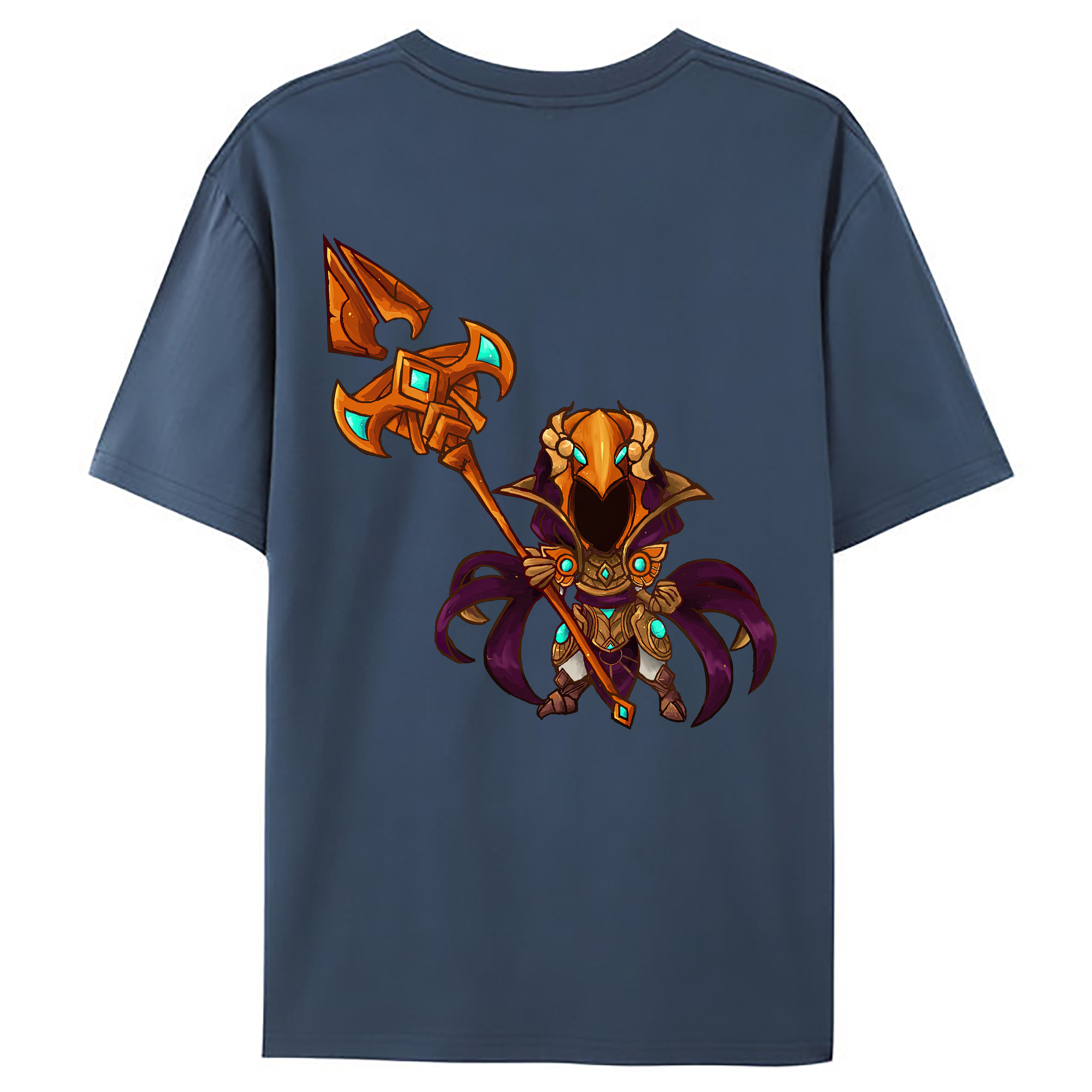 （画像用） リーグ・オブ・レジェンド League of Legends LOL 綿100％ メンズ半袖Tシャツ（バックプリント） 通気性