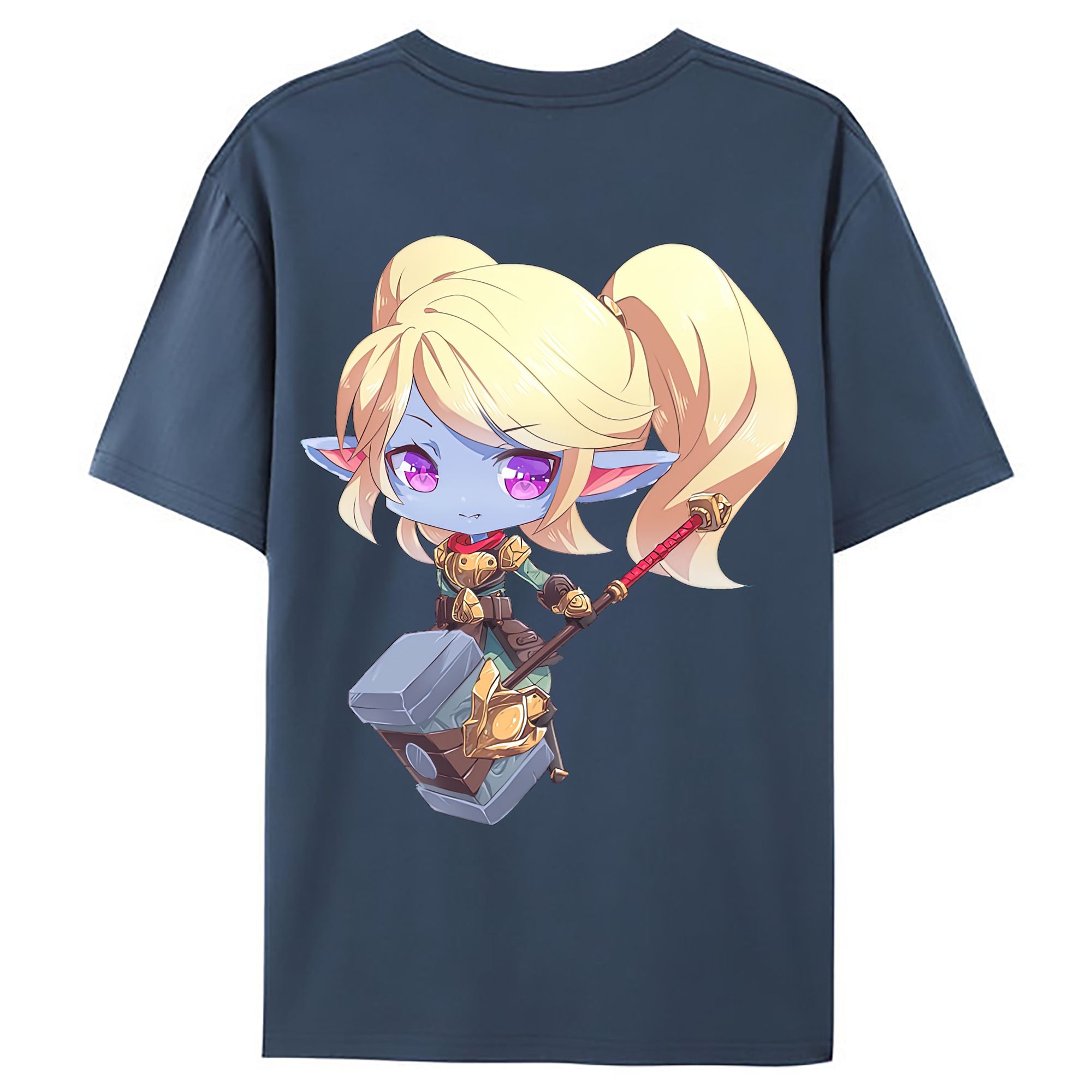 （画像用） リーグ・オブ・レジェンド League of Legends LOL 綿100％ メンズ半袖Tシャツ（バックプリント） 通気性