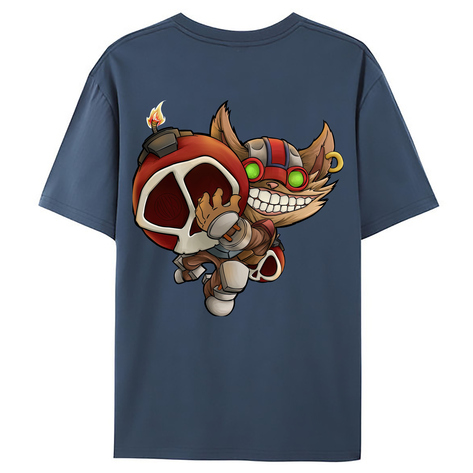 （画像用） リーグ・オブ・レジェンド League of Legends LOL 綿100％ メンズ半袖Tシャツ（バックプリント） 通気性