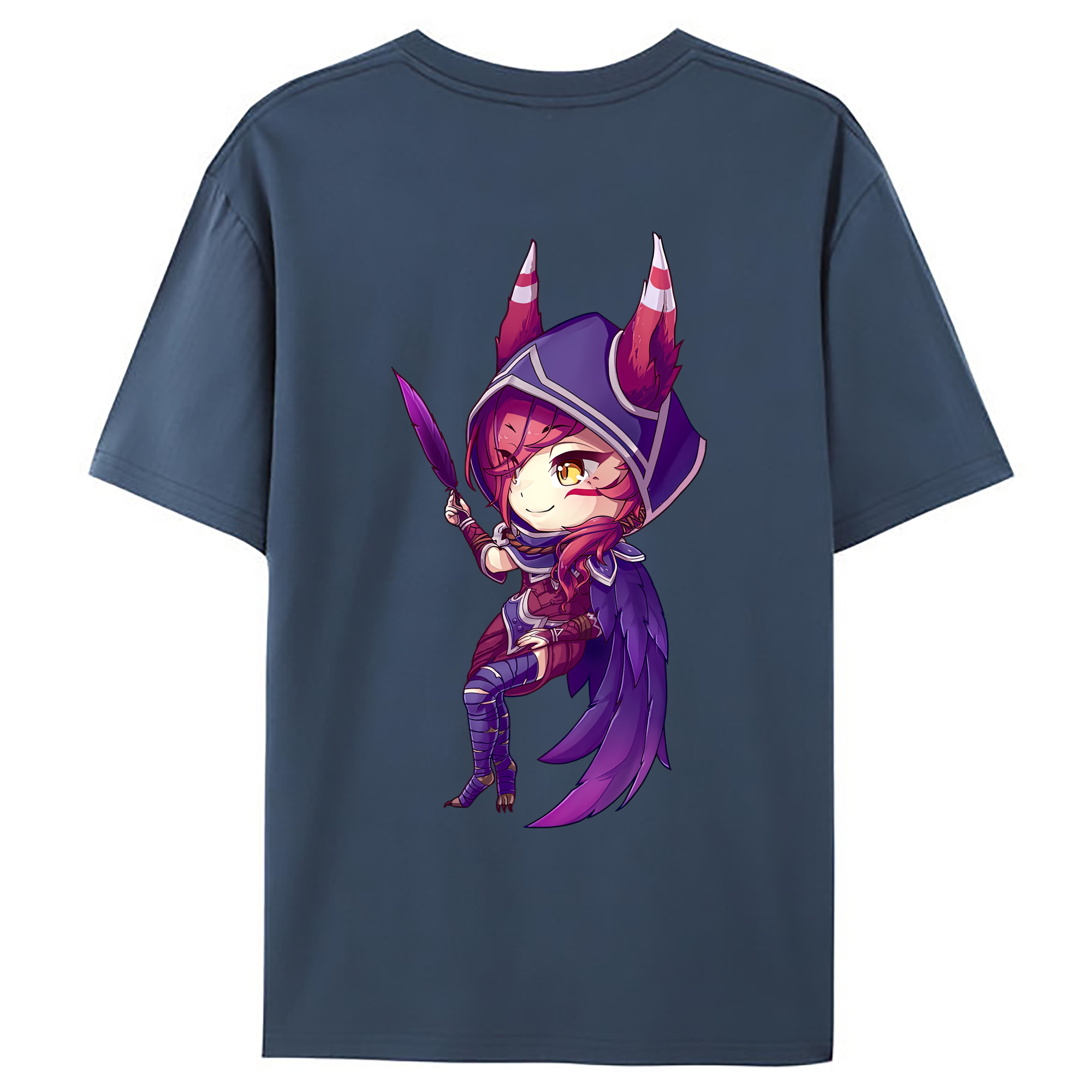 （画像用） リーグ・オブ・レジェンド League of Legends LOL 綿100％ メンズ半袖Tシャツ（バックプリント） 通気性