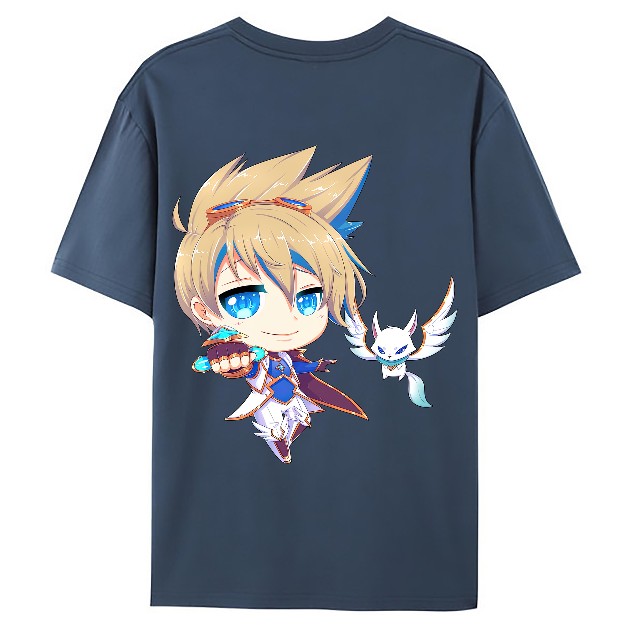（画像用） リーグ・オブ・レジェンド League of Legends LOL 綿100％ メンズ半袖Tシャツ（バックプリント） 通気性