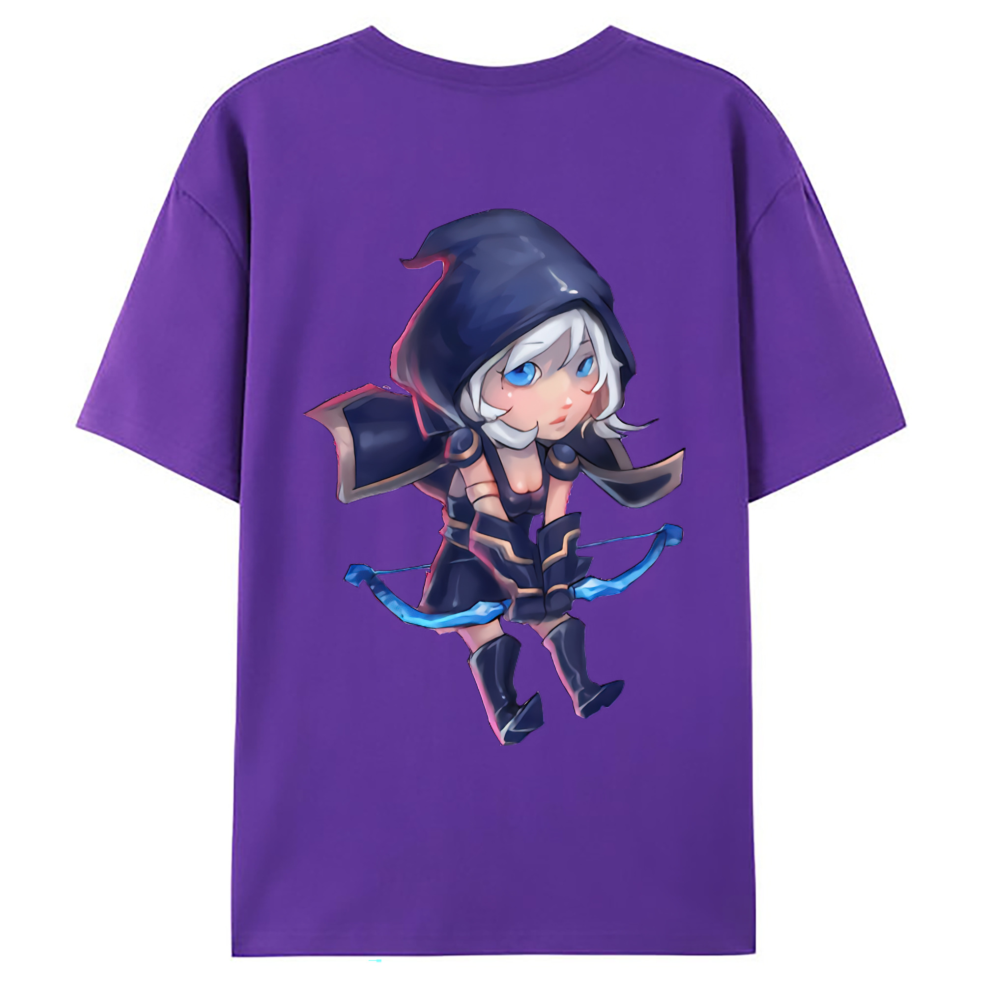 （画像用） リーグ・オブ・レジェンド League of Legends LOL 綿100％ メンズ半袖Tシャツ（バックプリント） 通気性