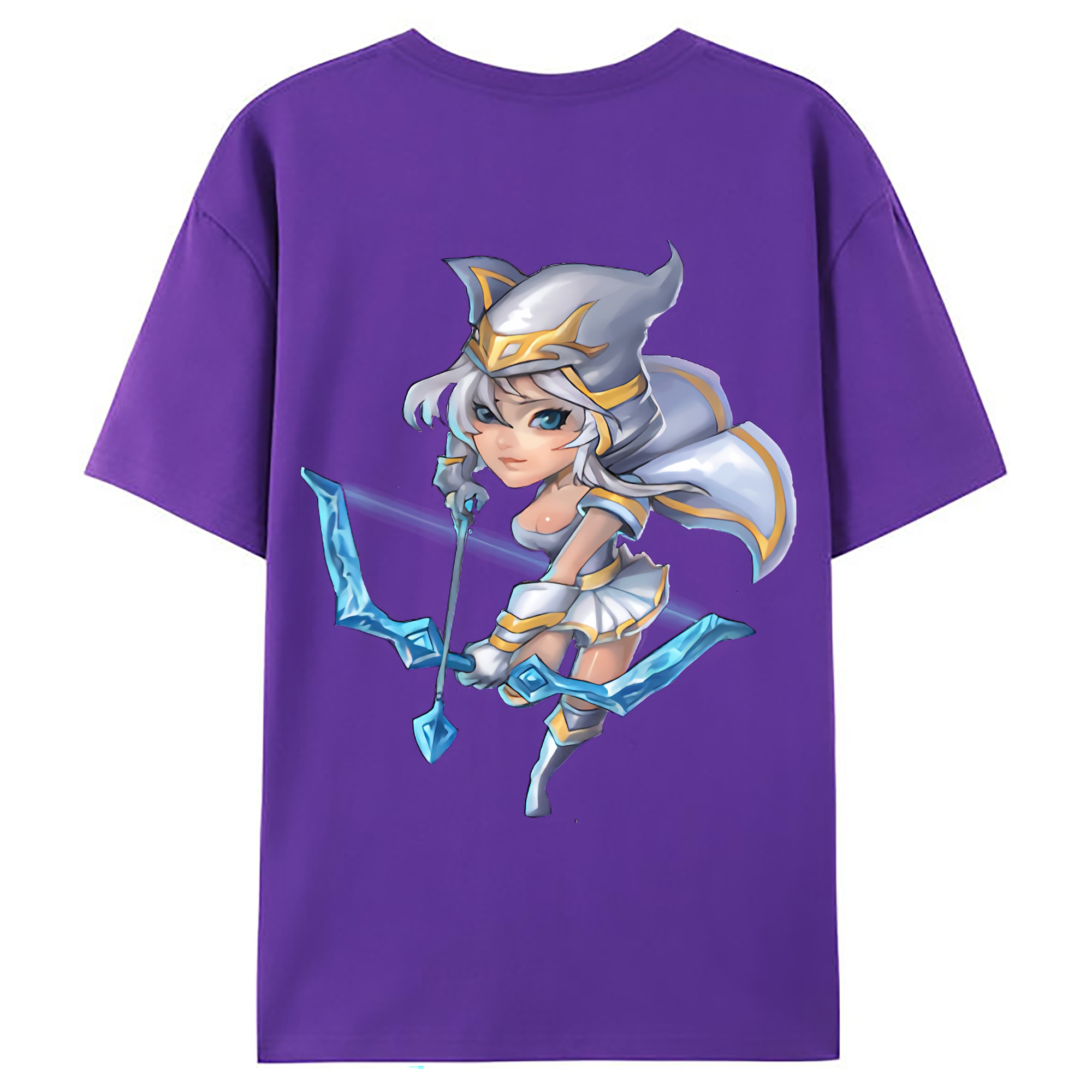 （画像用） リーグ・オブ・レジェンド League of Legends LOL 綿100％ メンズ半袖Tシャツ（バックプリント） 通気性