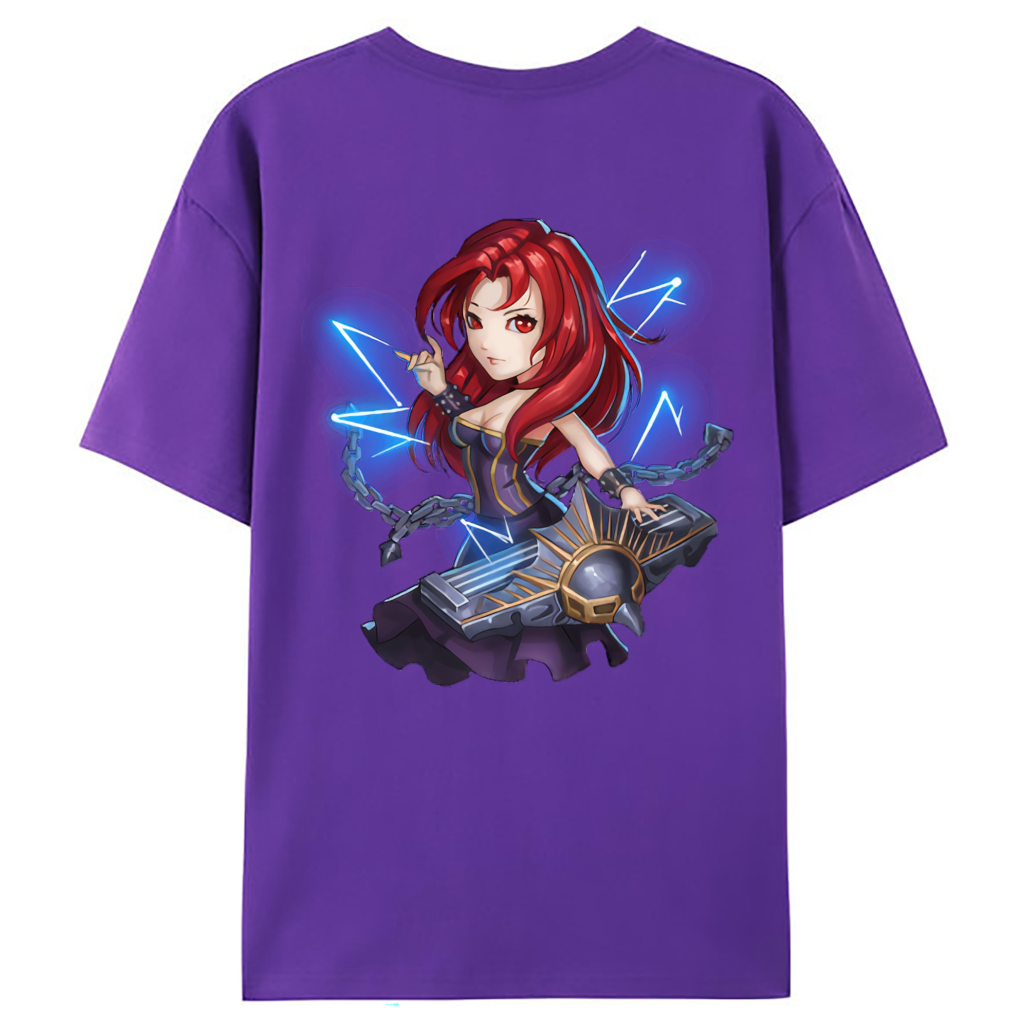 （画像用） リーグ・オブ・レジェンド League of Legends LOL 綿100％ メンズ半袖Tシャツ（バックプリント） 通気性