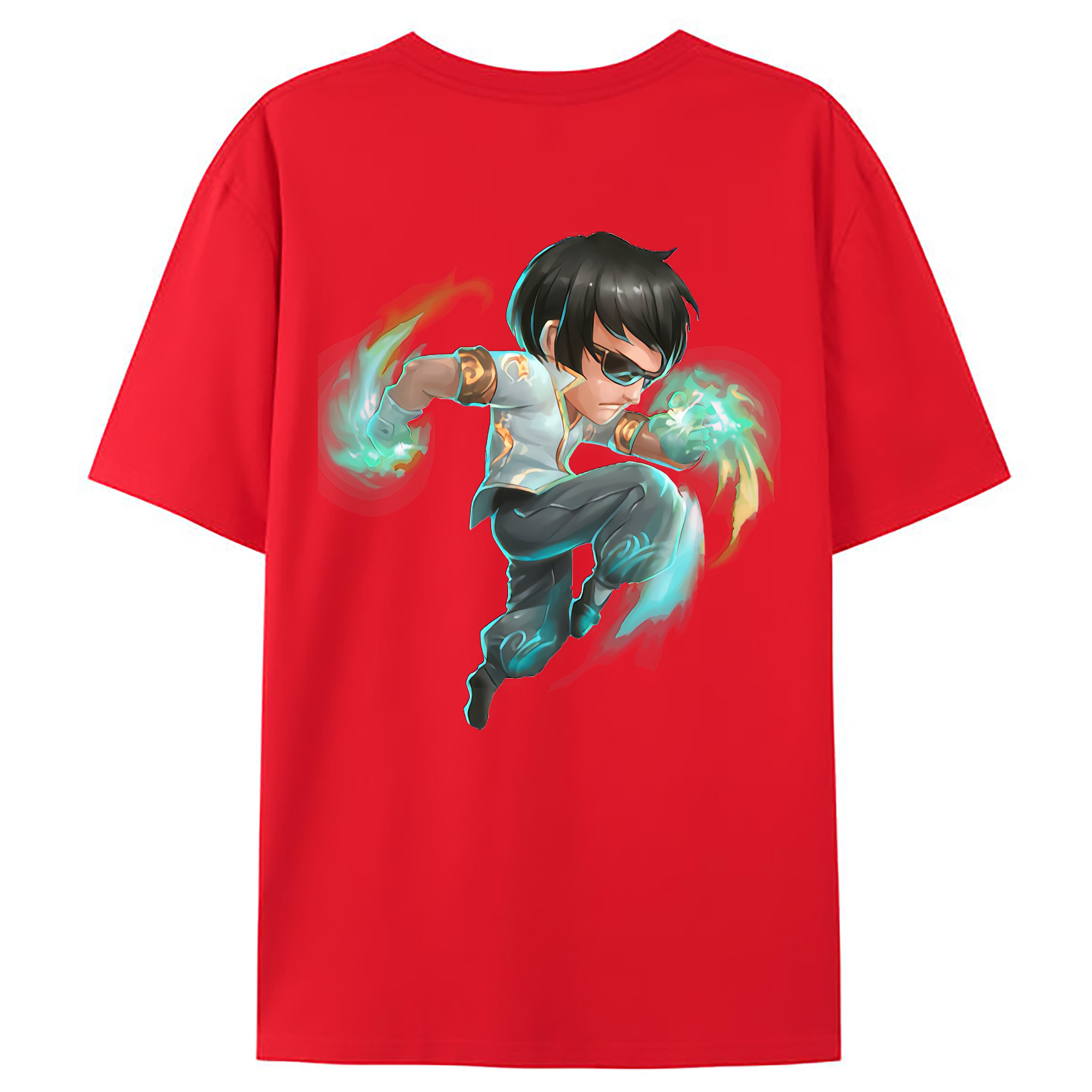 （画像用） リーグ・オブ・レジェンド League of Legends LOL 綿100％ メンズ半袖Tシャツ（バックプリント） 通気性