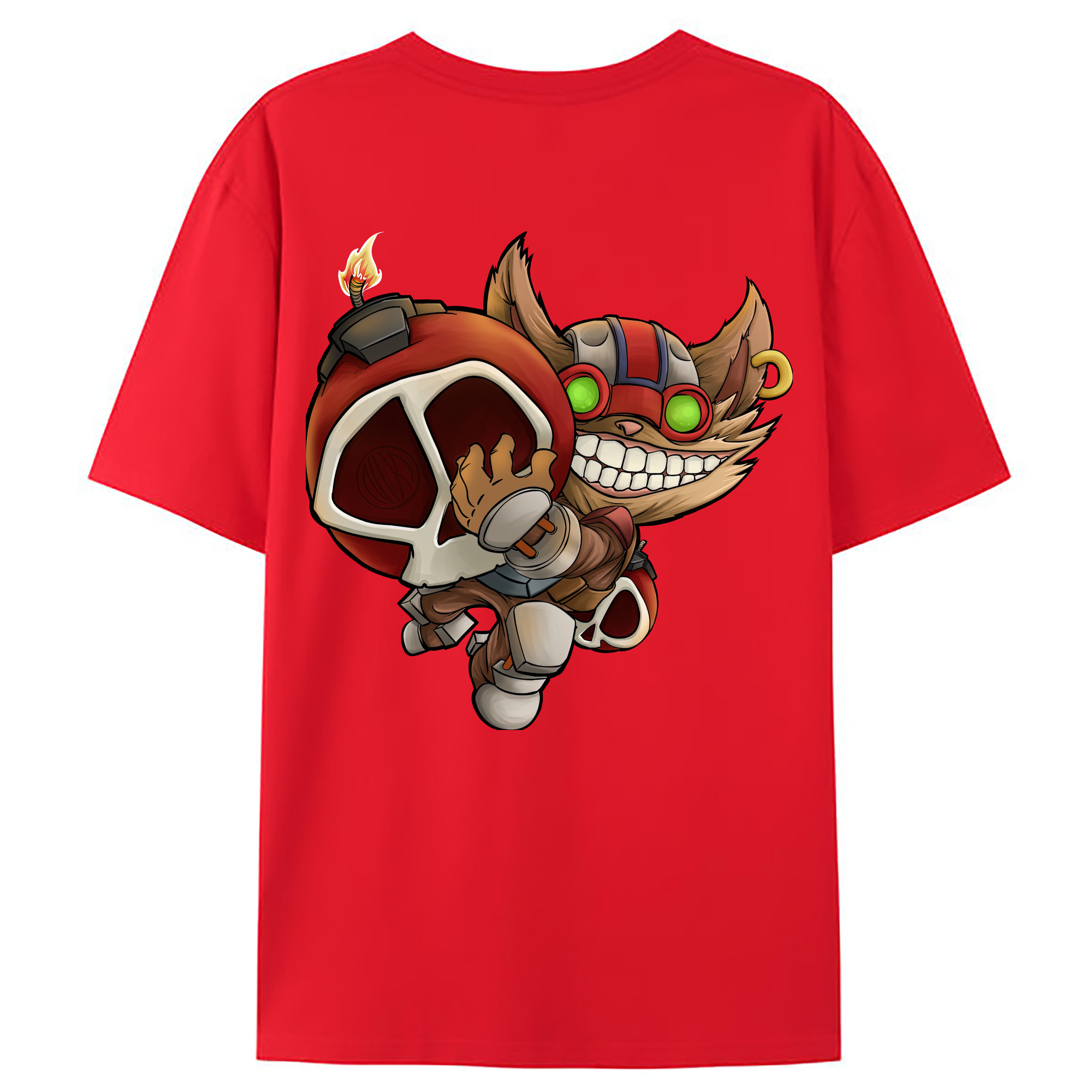 （画像用） リーグ・オブ・レジェンド League of Legends LOL 綿100％ メンズ半袖Tシャツ（バックプリント） 通気性