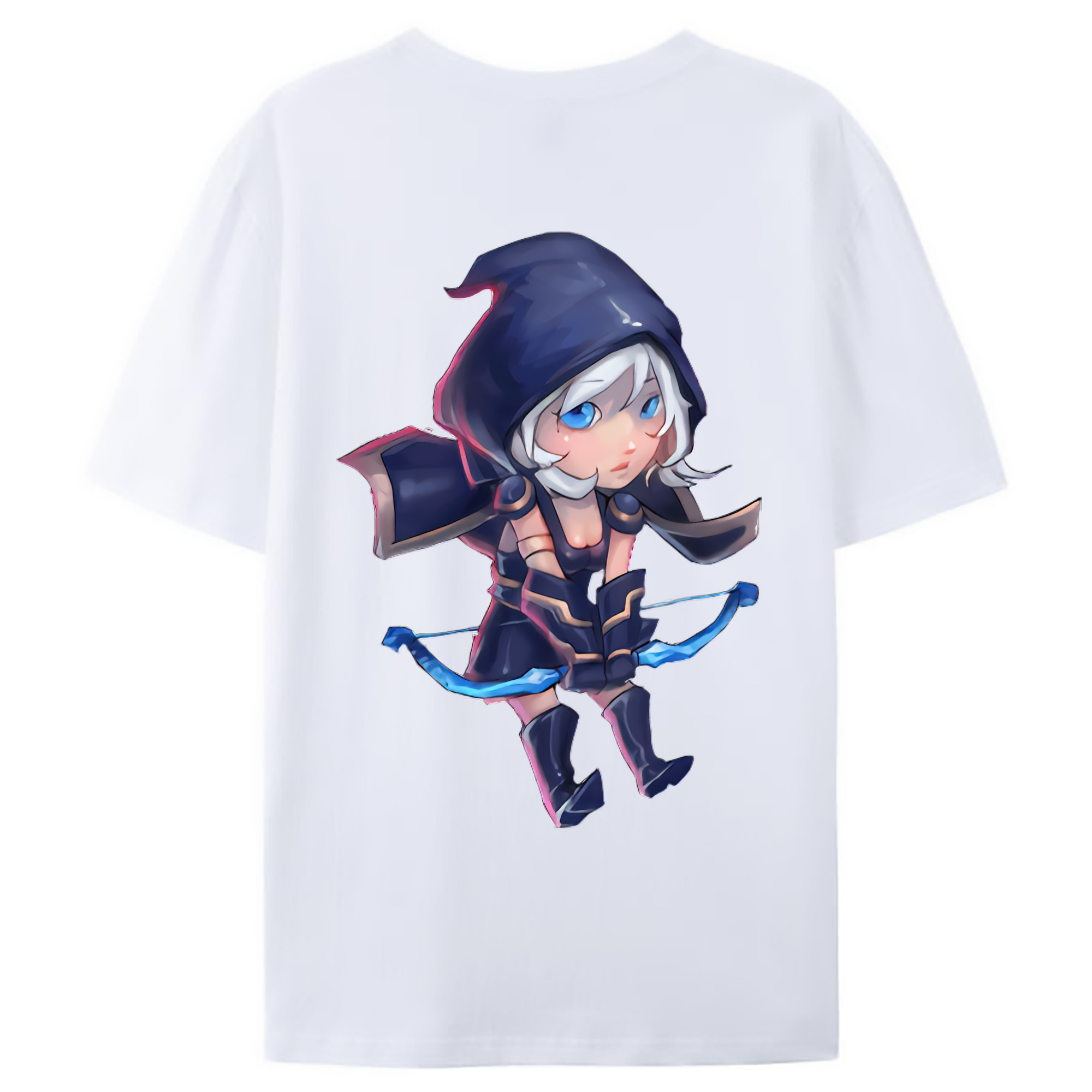 （画像用） リーグ・オブ・レジェンド League of Legends LOL 綿100％ メンズ半袖Tシャツ（バックプリント） 通気性