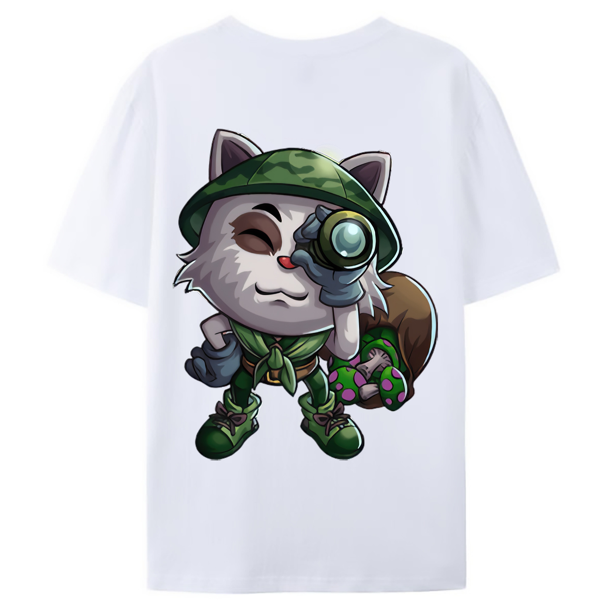（画像用） リーグ・オブ・レジェンド League of Legends LOL 綿100％ メンズ半袖Tシャツ（バックプリント） 通気性