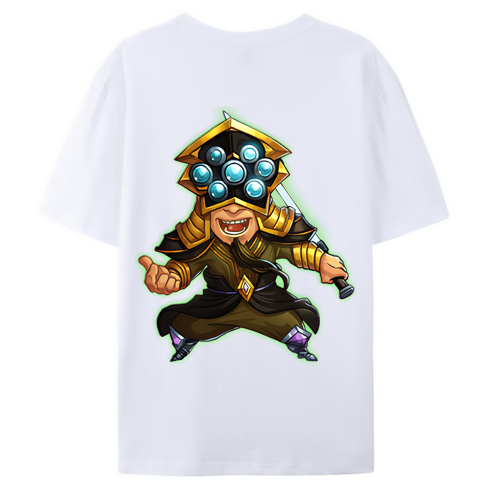 （画像用） リーグ・オブ・レジェンド League of Legends LOL 綿100％ メンズ半袖Tシャツ（バックプリント） 通気性