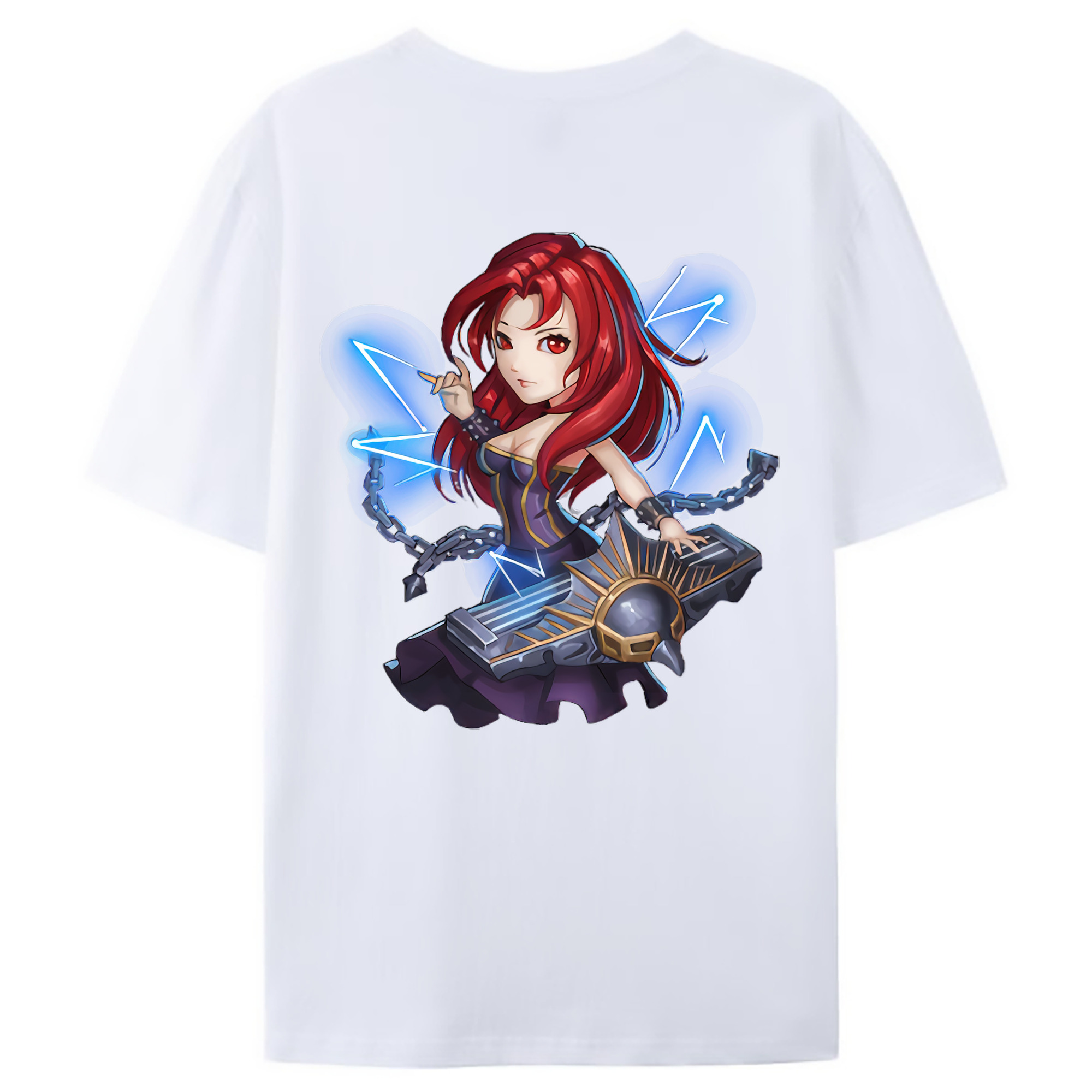 （画像用） リーグ・オブ・レジェンド League of Legends LOL 綿100％ メンズ半袖Tシャツ（バックプリント） 通気性