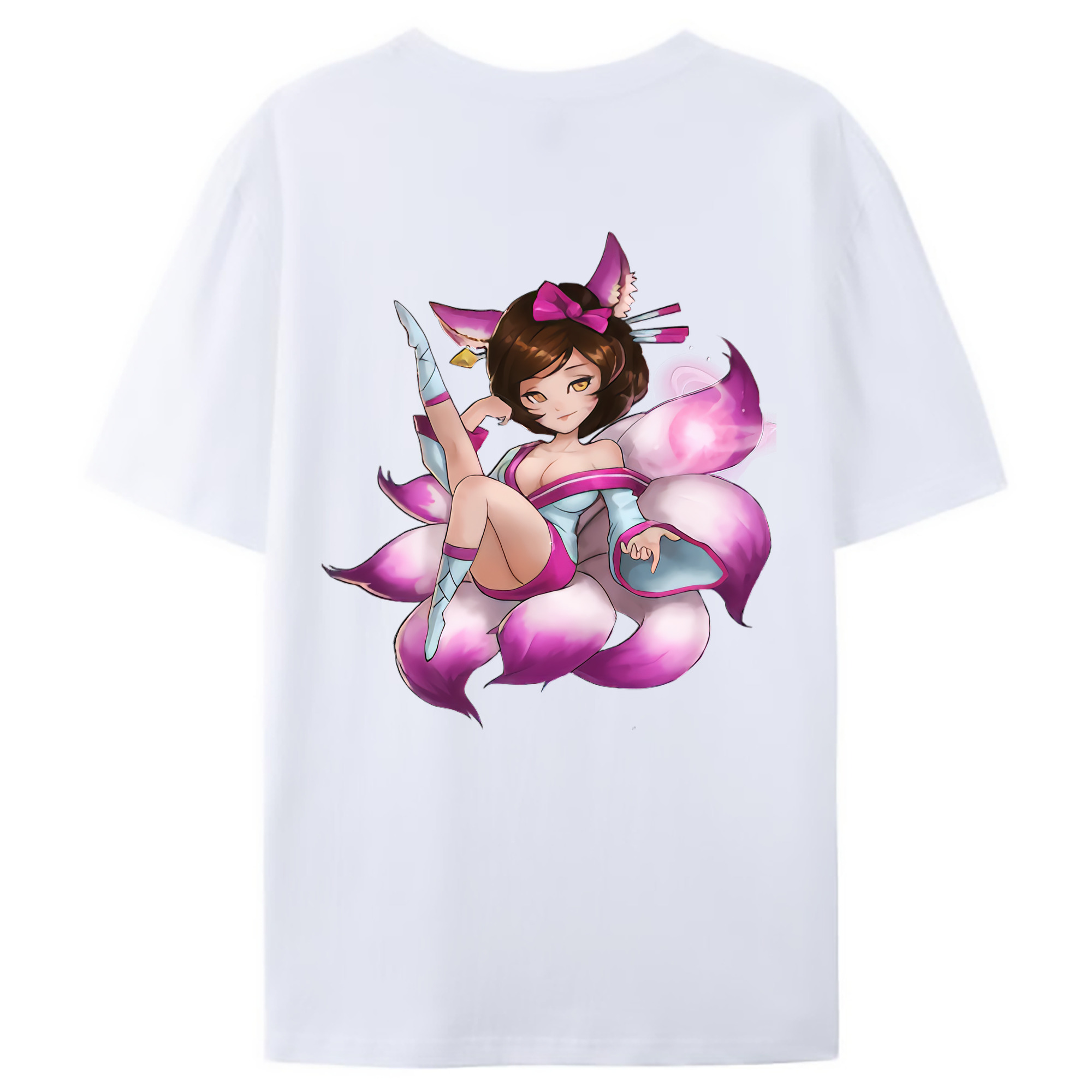 （画像用） リーグ・オブ・レジェンド League of Legends LOL 綿100％ メンズ半袖Tシャツ（バックプリント） 通気性