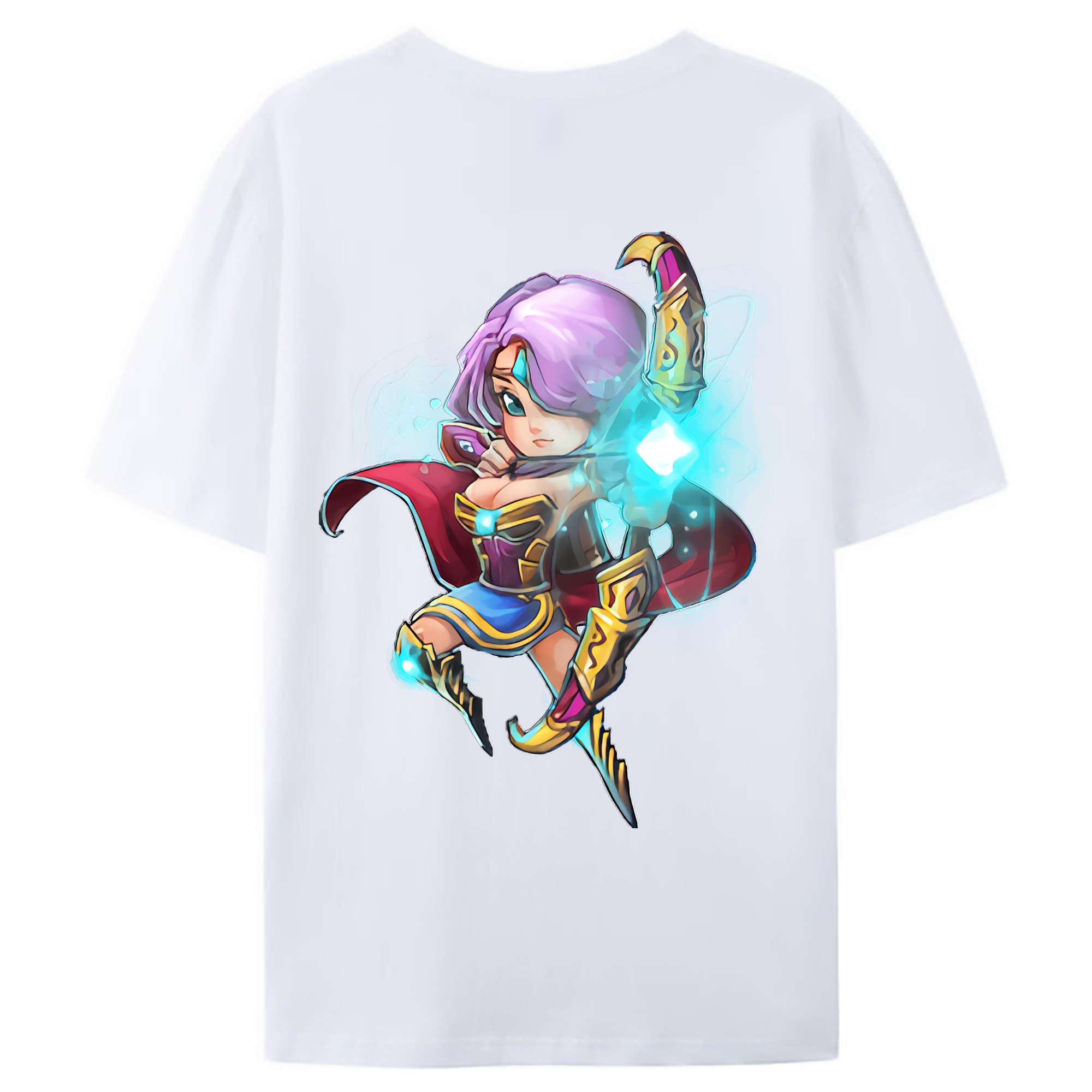 （画像用） リーグ・オブ・レジェンド League of Legends LOL 綿100％ メンズ半袖Tシャツ（バックプリント） 通気性