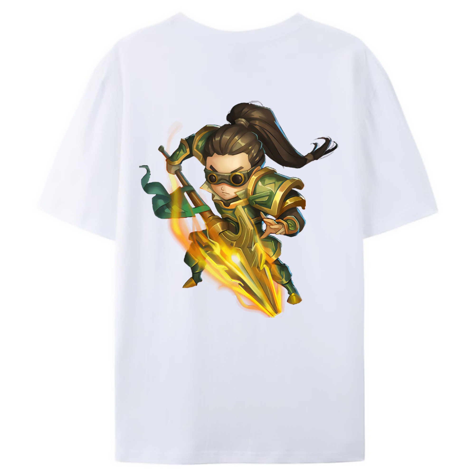 （画像用） リーグ・オブ・レジェンド League of Legends LOL 綿100％ メンズ半袖Tシャツ（バックプリント） 通気性