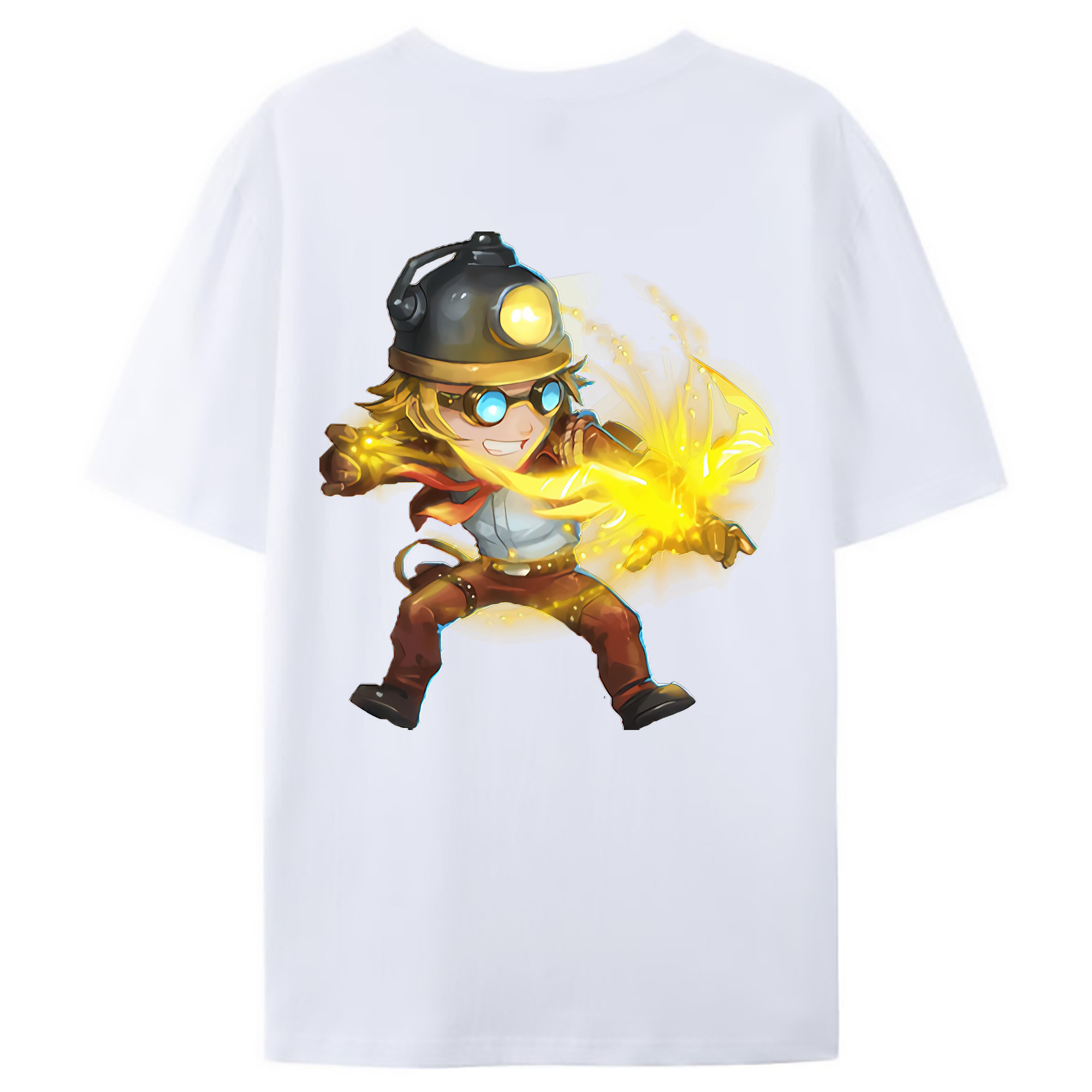 （画像用） リーグ・オブ・レジェンド League of Legends LOL 綿100％ メンズ半袖Tシャツ（バックプリント） 通気性