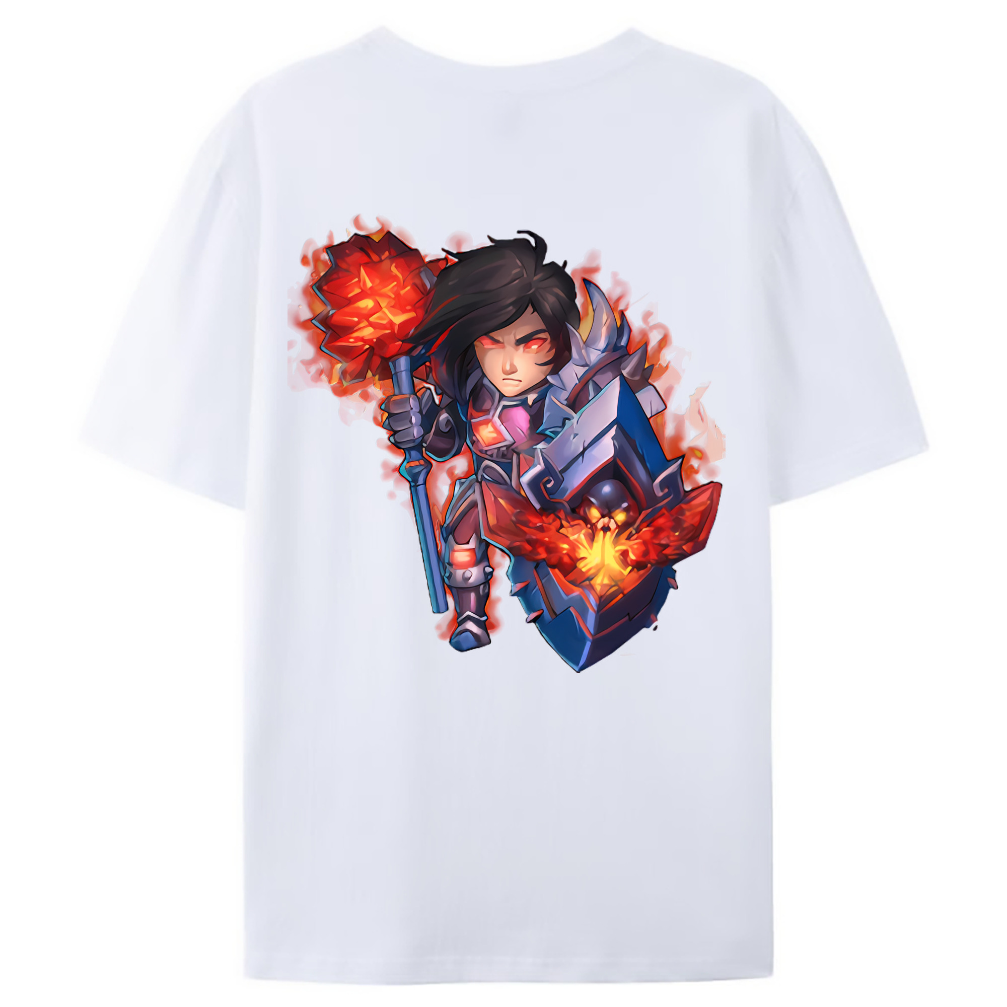 （画像用） リーグ・オブ・レジェンド League of Legends LOL 綿100％ メンズ半袖Tシャツ（バックプリント） 通気性