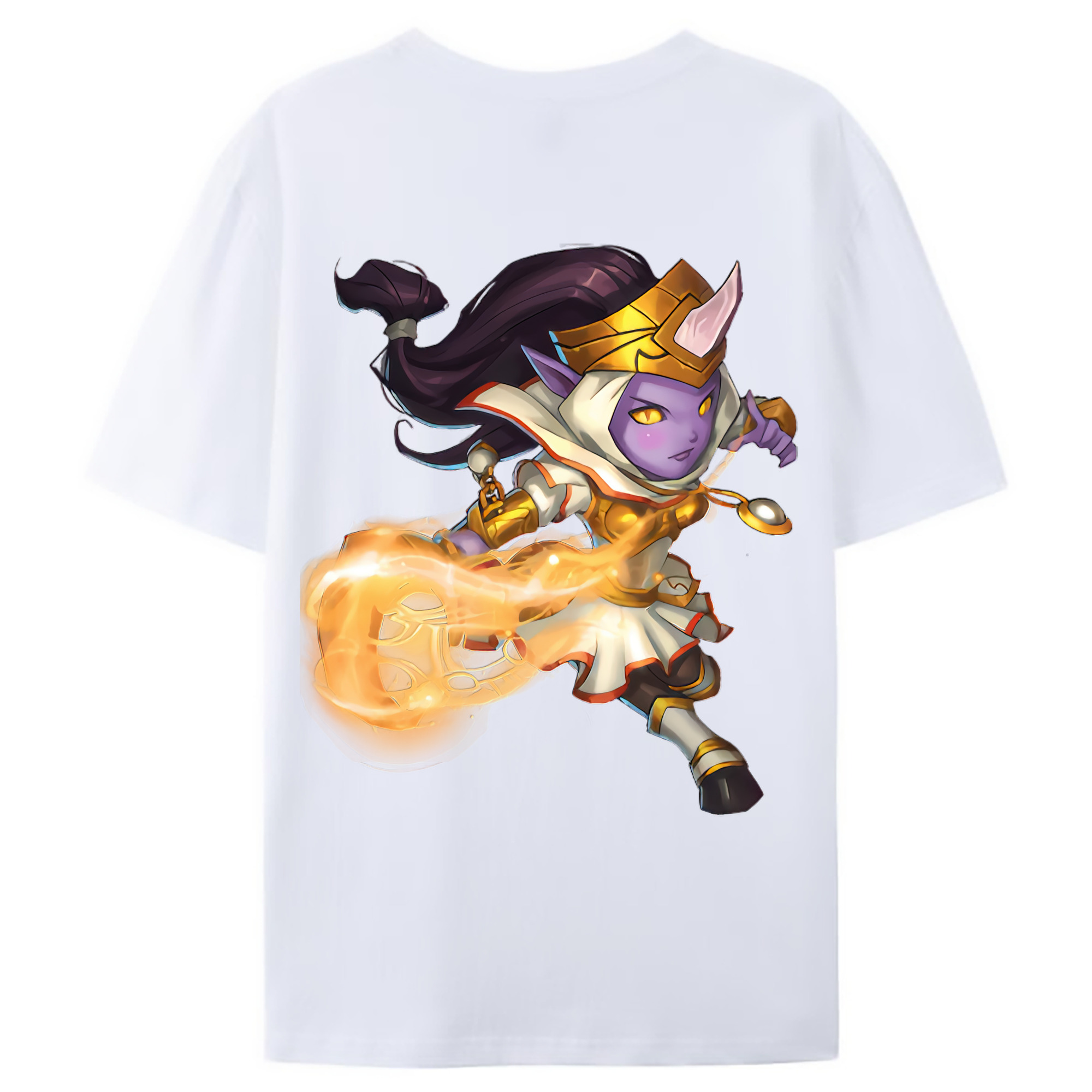 （画像用） リーグ・オブ・レジェンド League of Legends LOL 綿100％ メンズ半袖Tシャツ（バックプリント） 通気性