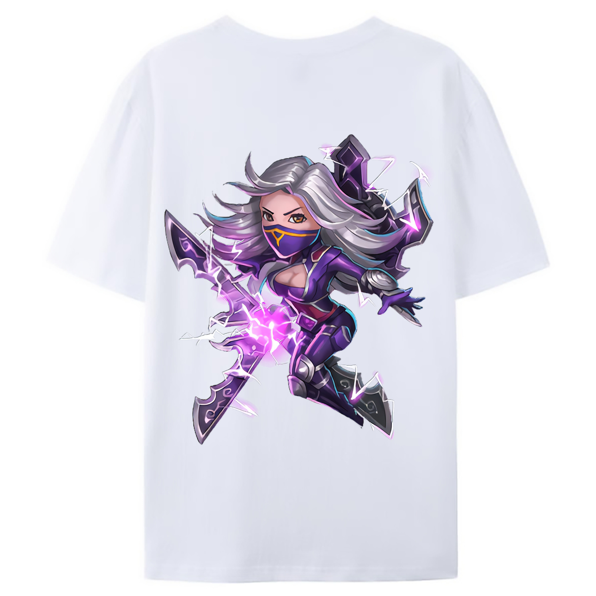 （画像用） リーグ・オブ・レジェンド League of Legends LOL 綿100％ メンズ半袖Tシャツ（バックプリント） 通気性
