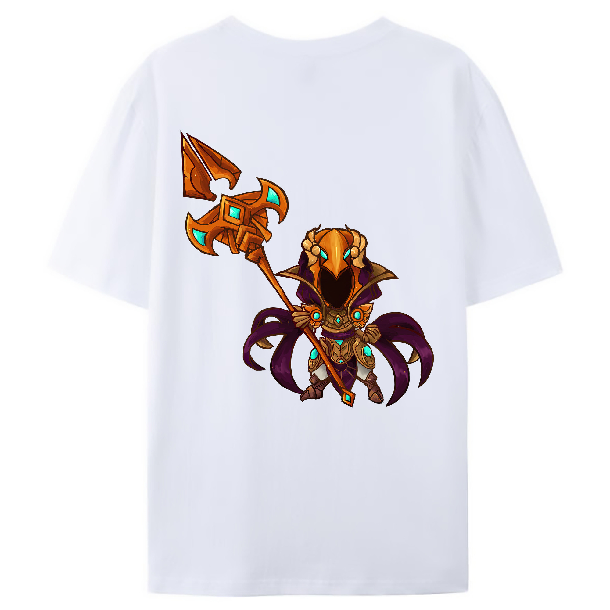 （画像用） リーグ・オブ・レジェンド League of Legends LOL 綿100％ メンズ半袖Tシャツ（バックプリント） 通気性