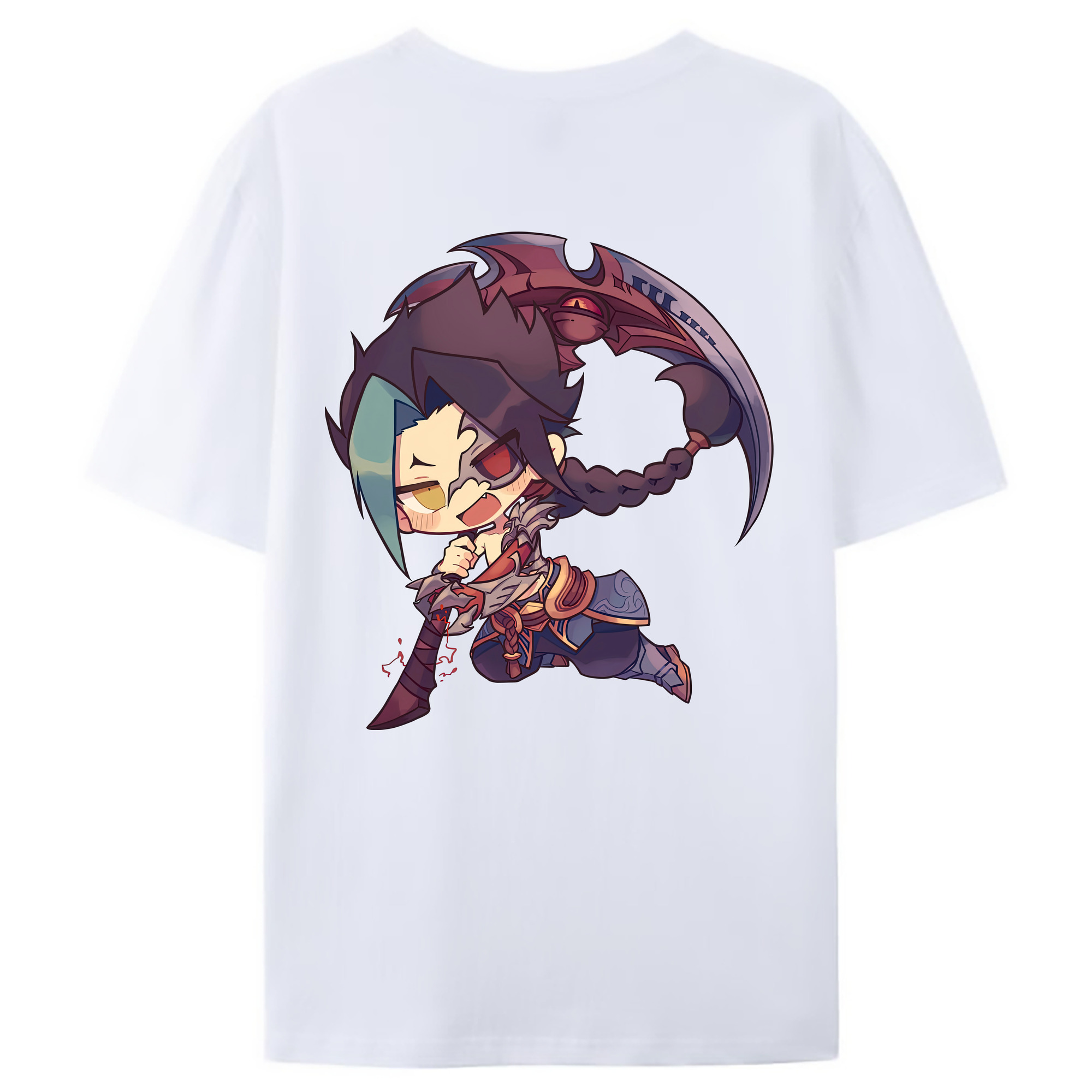 （画像用） リーグ・オブ・レジェンド League of Legends LOL 綿100％ メンズ半袖Tシャツ（バックプリント） 通気性