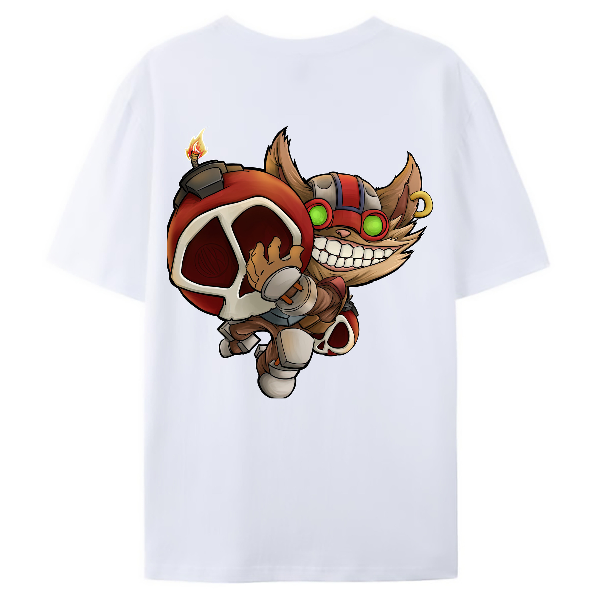 （画像用） リーグ・オブ・レジェンド League of Legends LOL 綿100％ メンズ半袖Tシャツ（バックプリント） 通気性