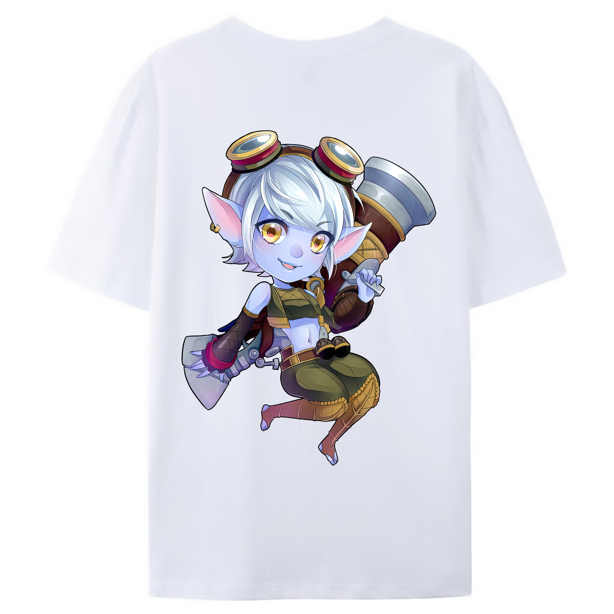 （画像用） リーグ・オブ・レジェンド League of Legends LOL 綿100％ メンズ半袖Tシャツ（バックプリント） 通気性