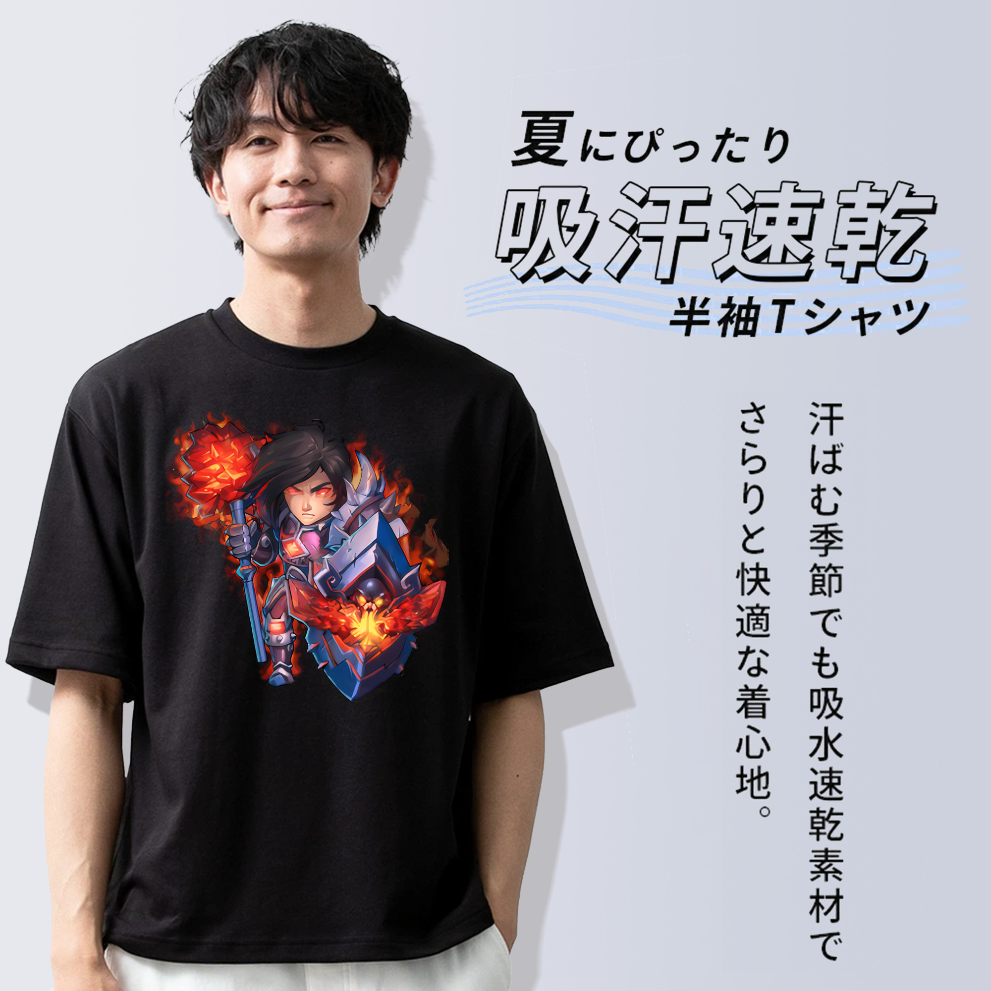 リーグ・オブ・レジェンド League of Legends LOL 綿100％ メンズ半袖Tシャツ｜肌触りやわらか＆通気性